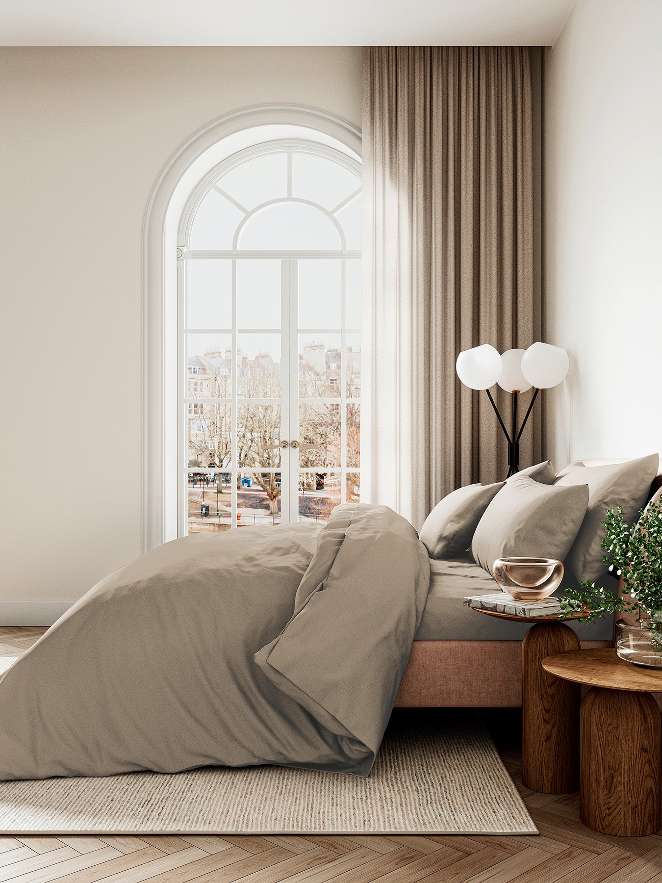 400TC Sateen Plain Dye Fitted Sheet