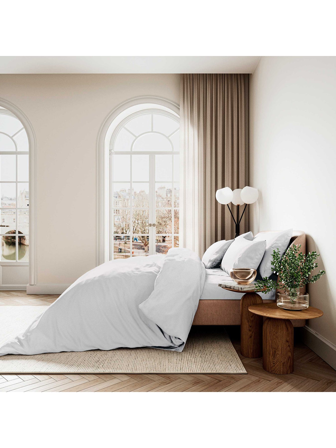 400 thread count Sateen Plain Dye Pillow Case Pair White