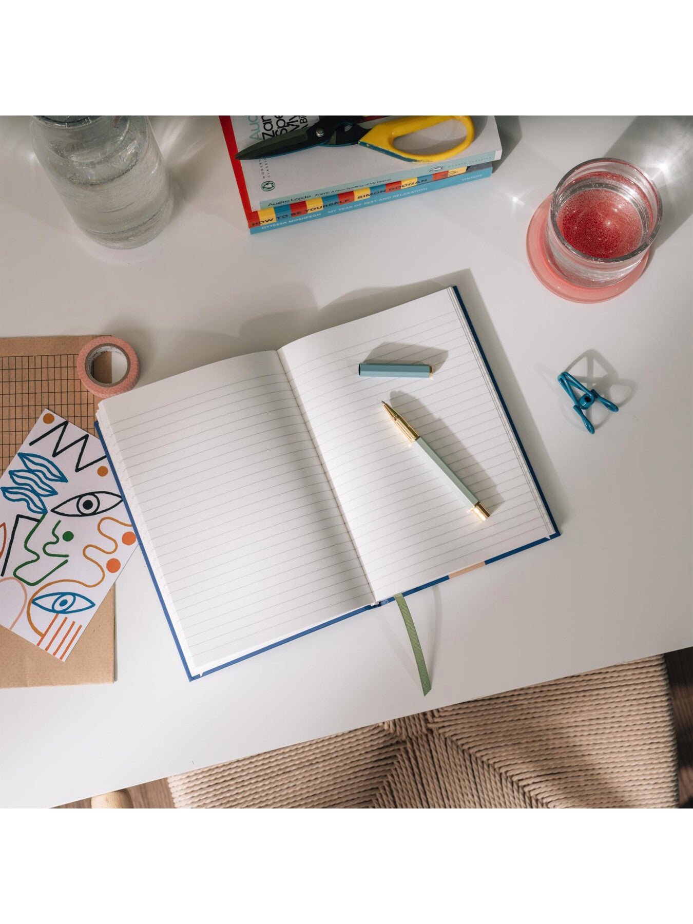 Scribble & Scrawl A5 Hardcover Lined Notebook Blue