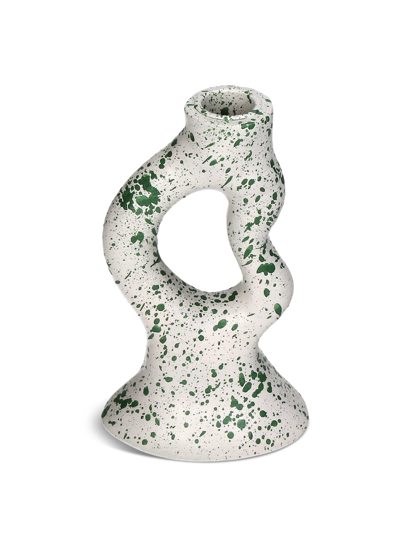 Candle Stick Organic Polyresin White