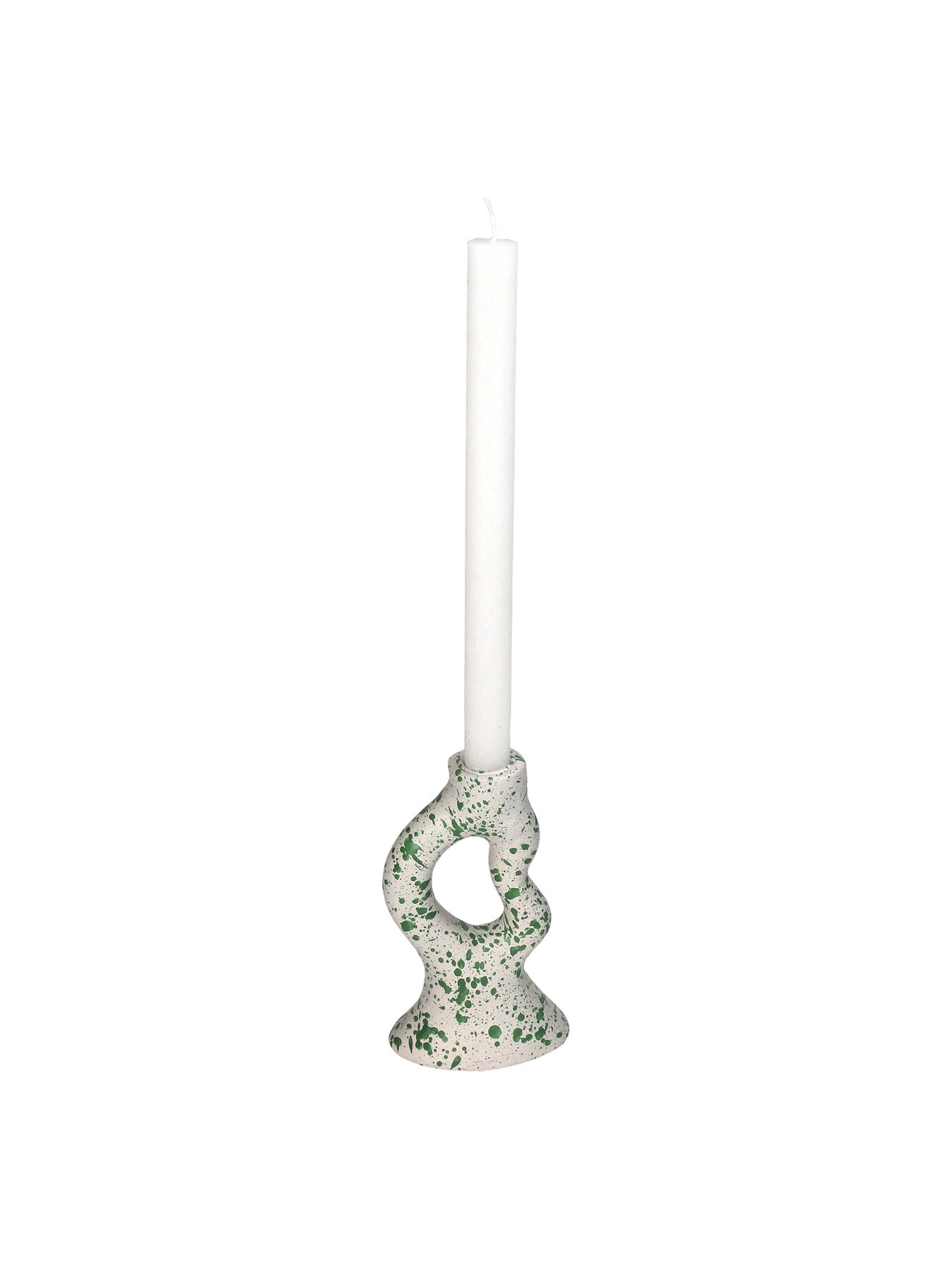 Candle Stick Organic Polyresin White