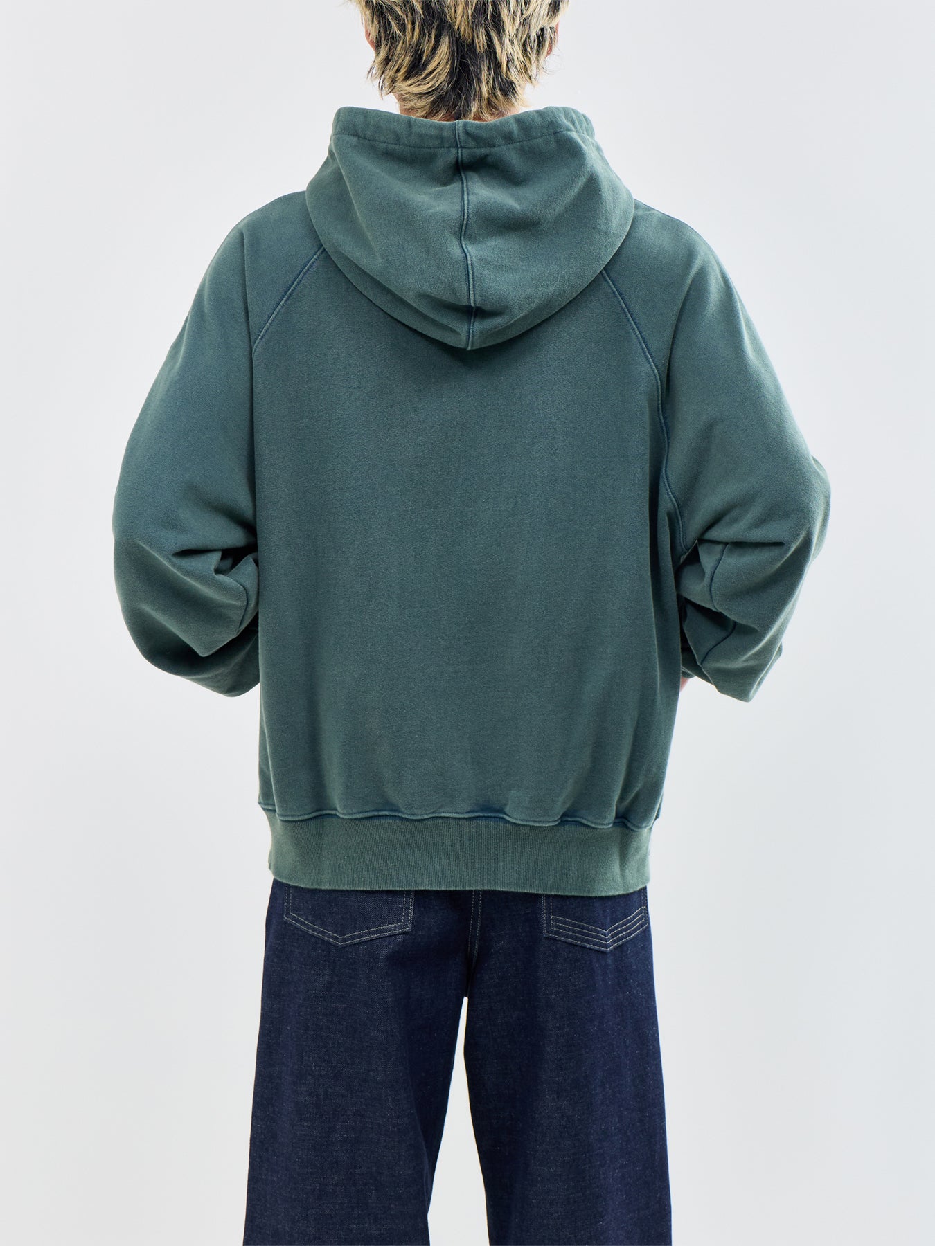 Vintage Dyeing Pullover Hoodie Green