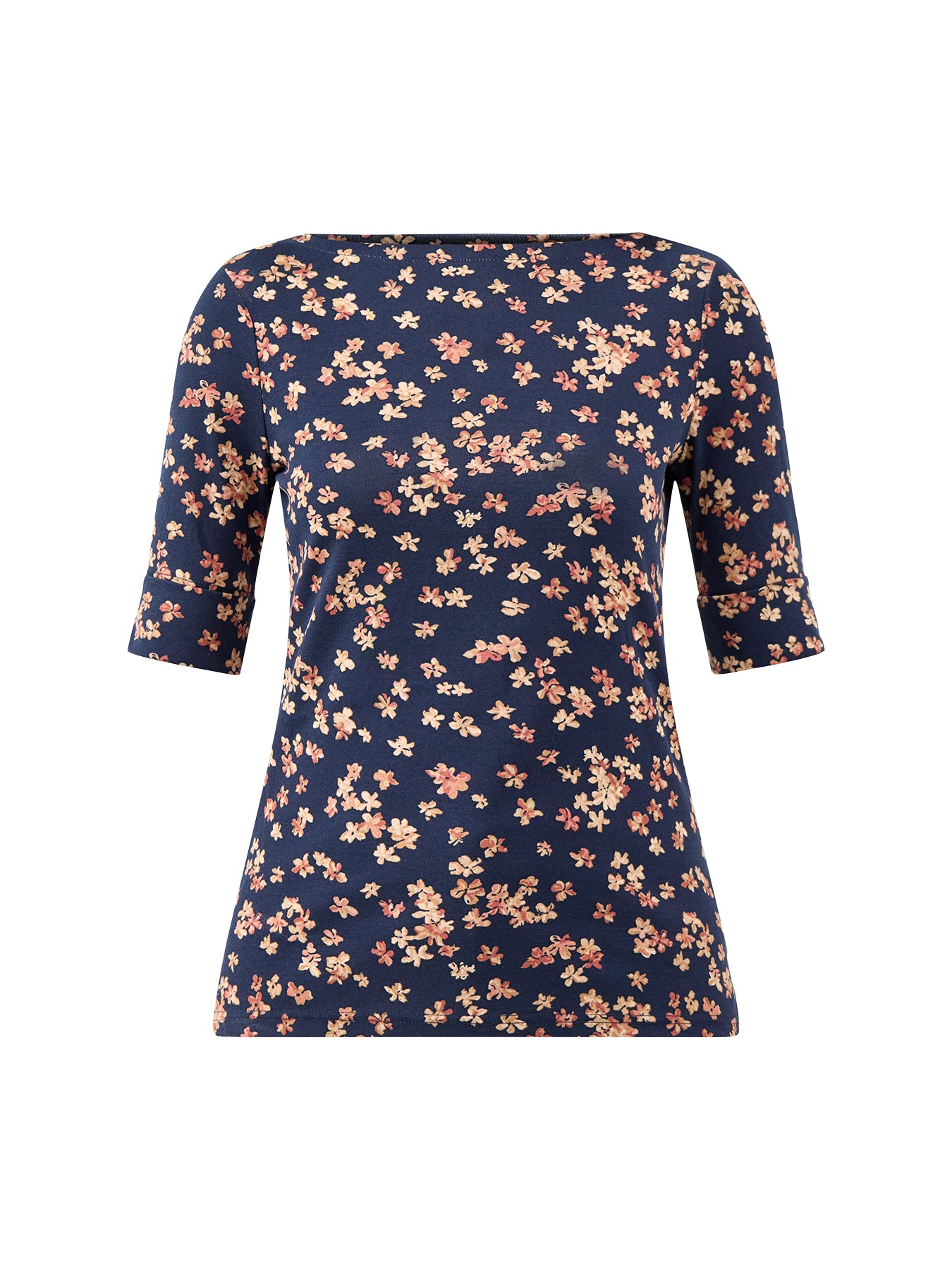 Judy Mid Sleeve T Shirt NAVY MULTI