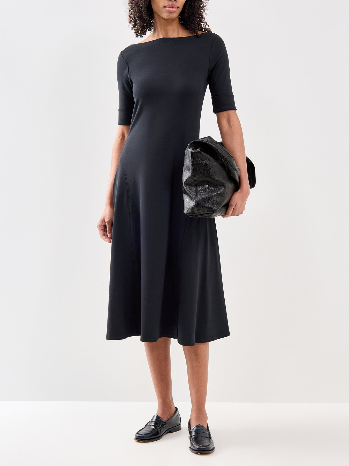 Munzie Elbow Sleeve Day Dress BLACK