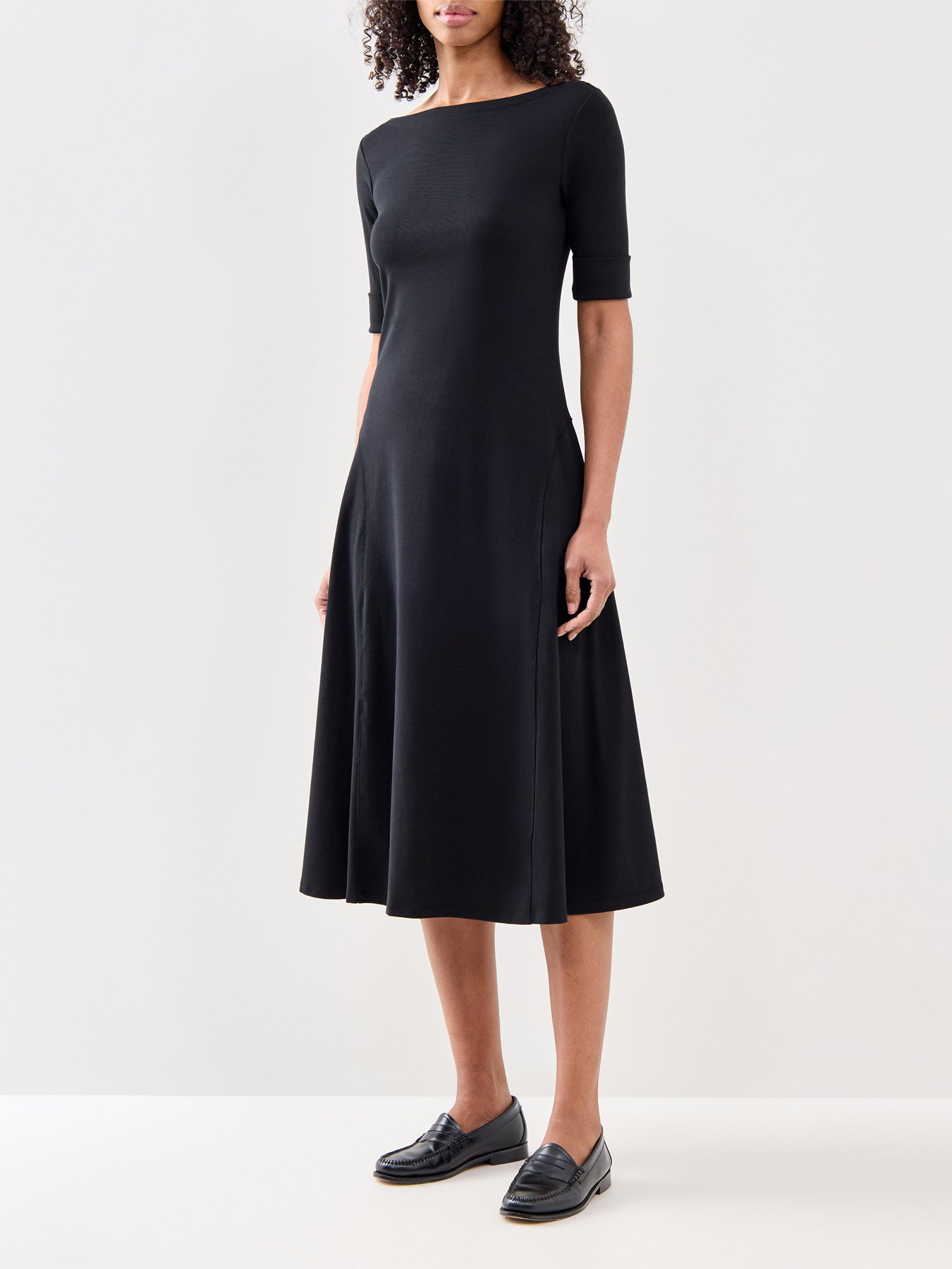 Munzie Elbow Sleeve Day Dress BLACK