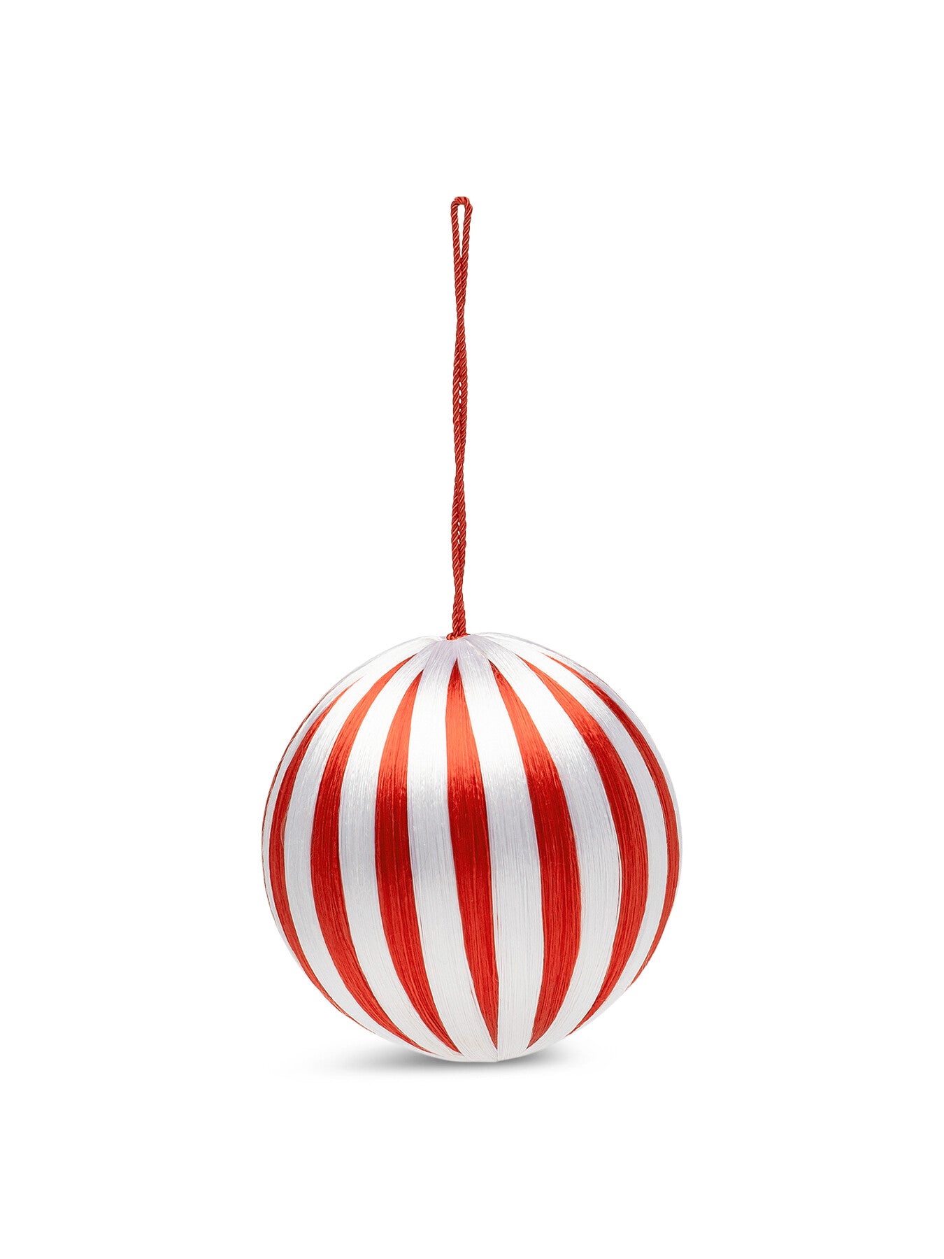 Big Corded Red and White Stripe Ornament