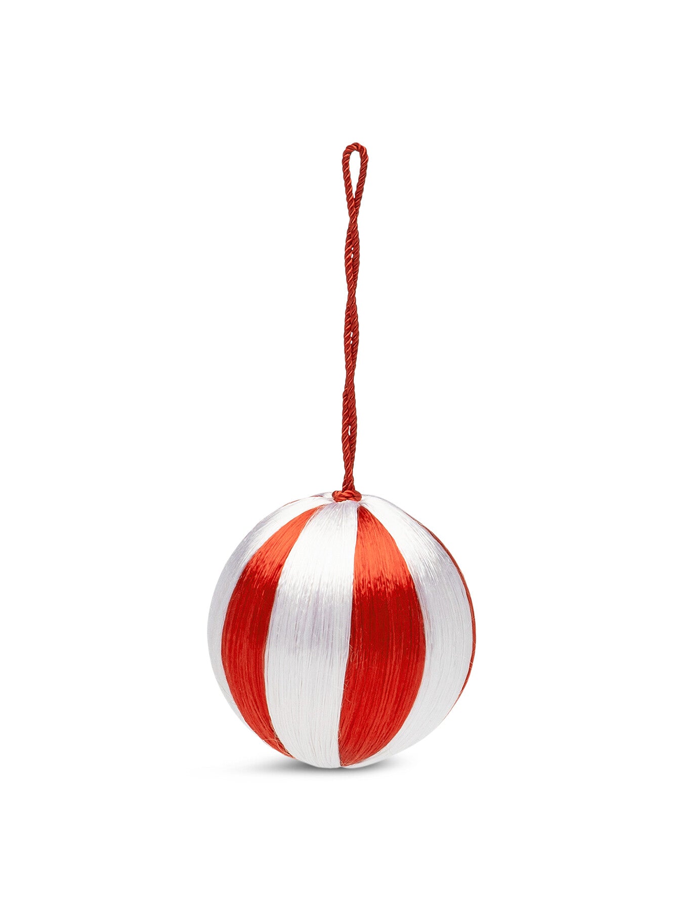 Small Corded Red and White Stripe Ornament