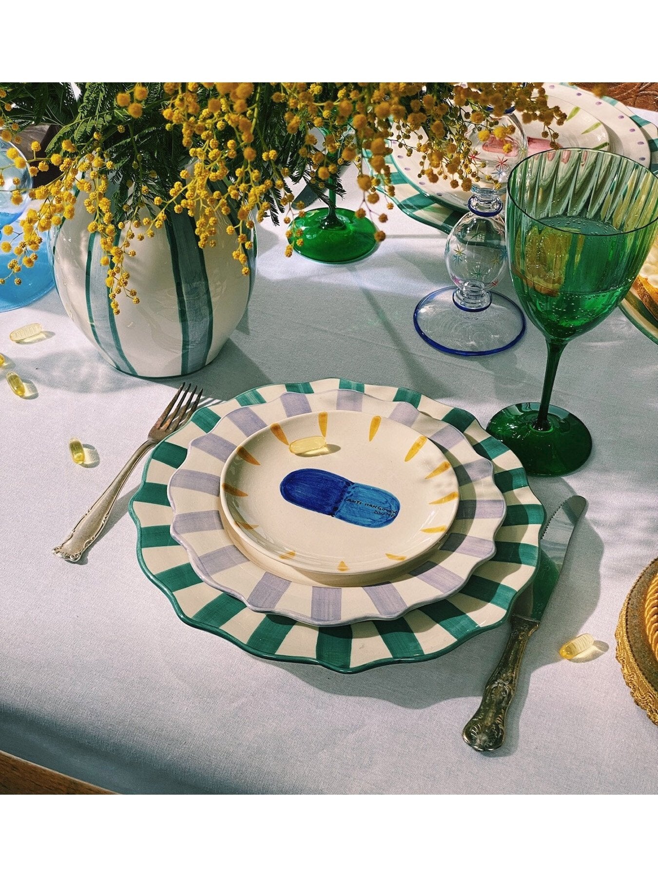 Anti Hangover Pill Dessert Plate