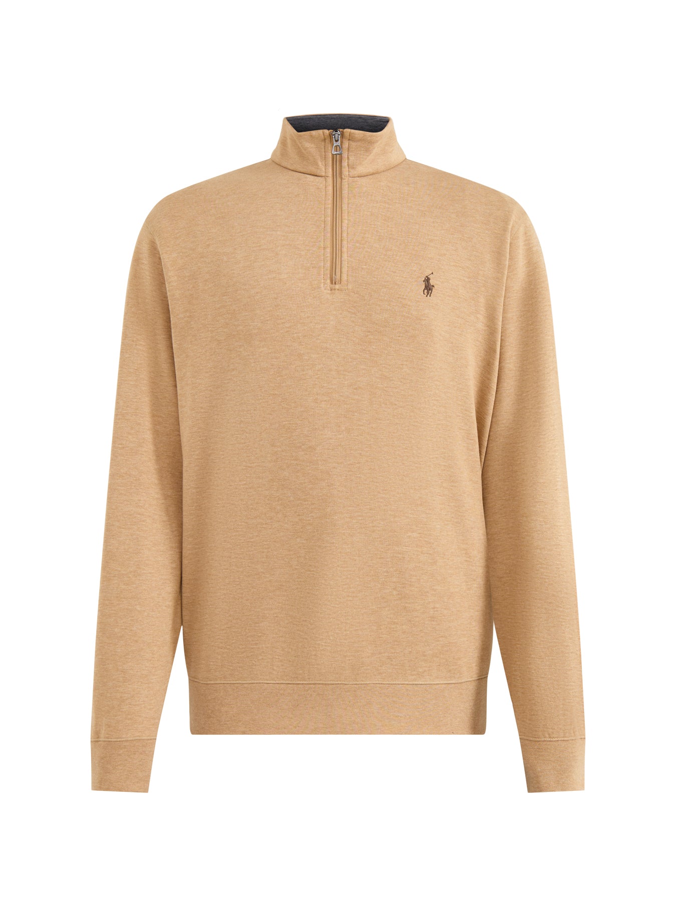Double Knit 1/4 Zip Sweatshirt Tan
