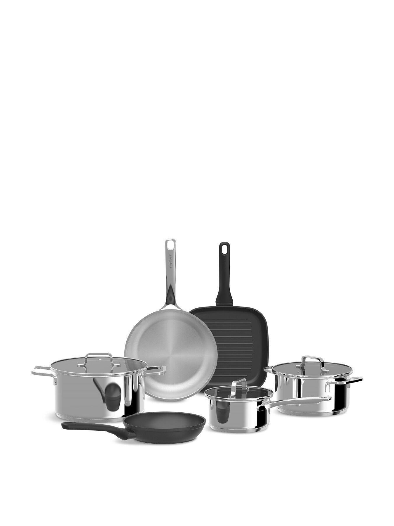 DiNA Helix 9 Piece Recycled Stainless Steel Aluminium Cookware Set
