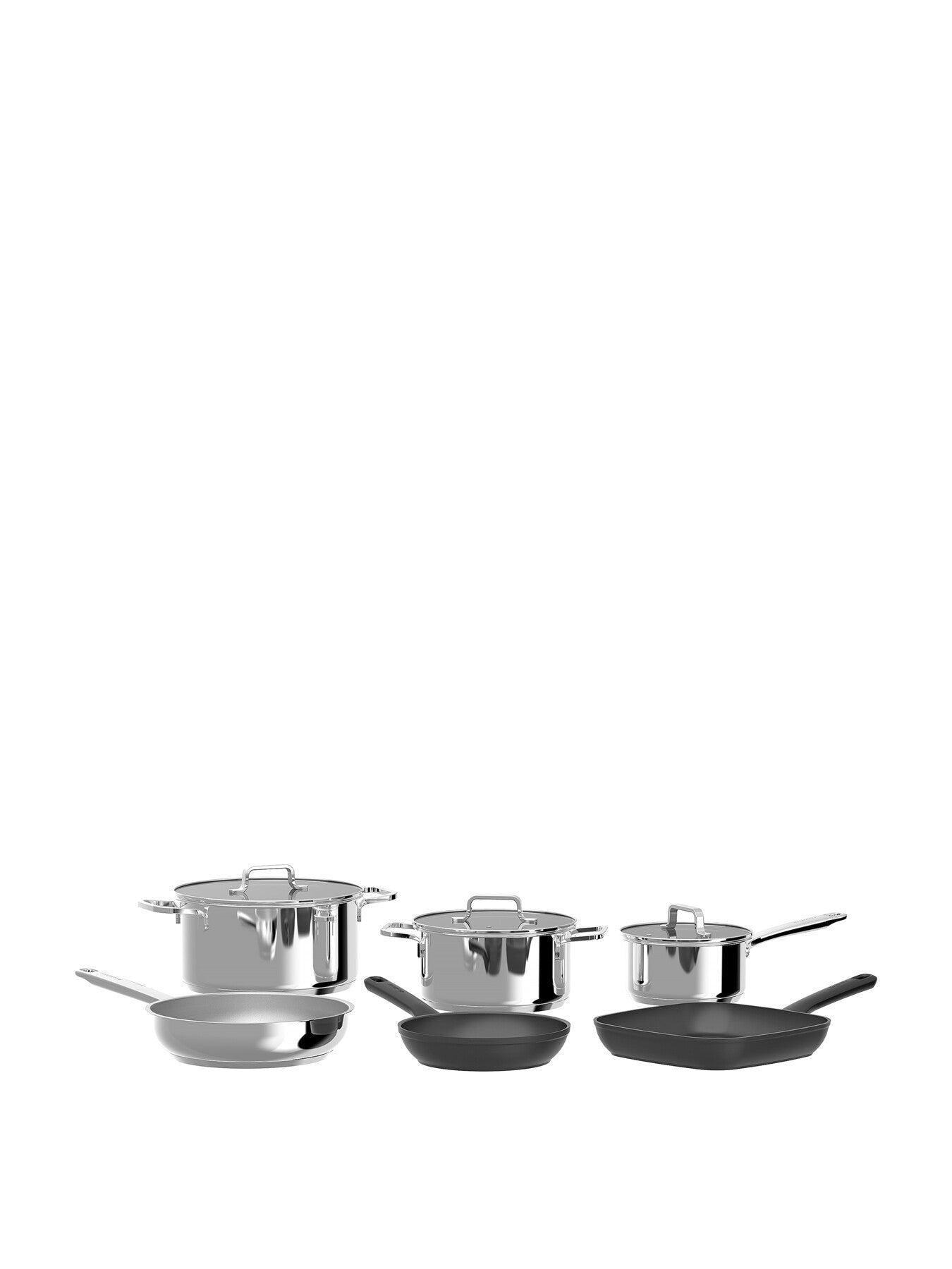 DiNA Helix 9 Piece Recycled Stainless Steel and Aluminium Cookware Set
