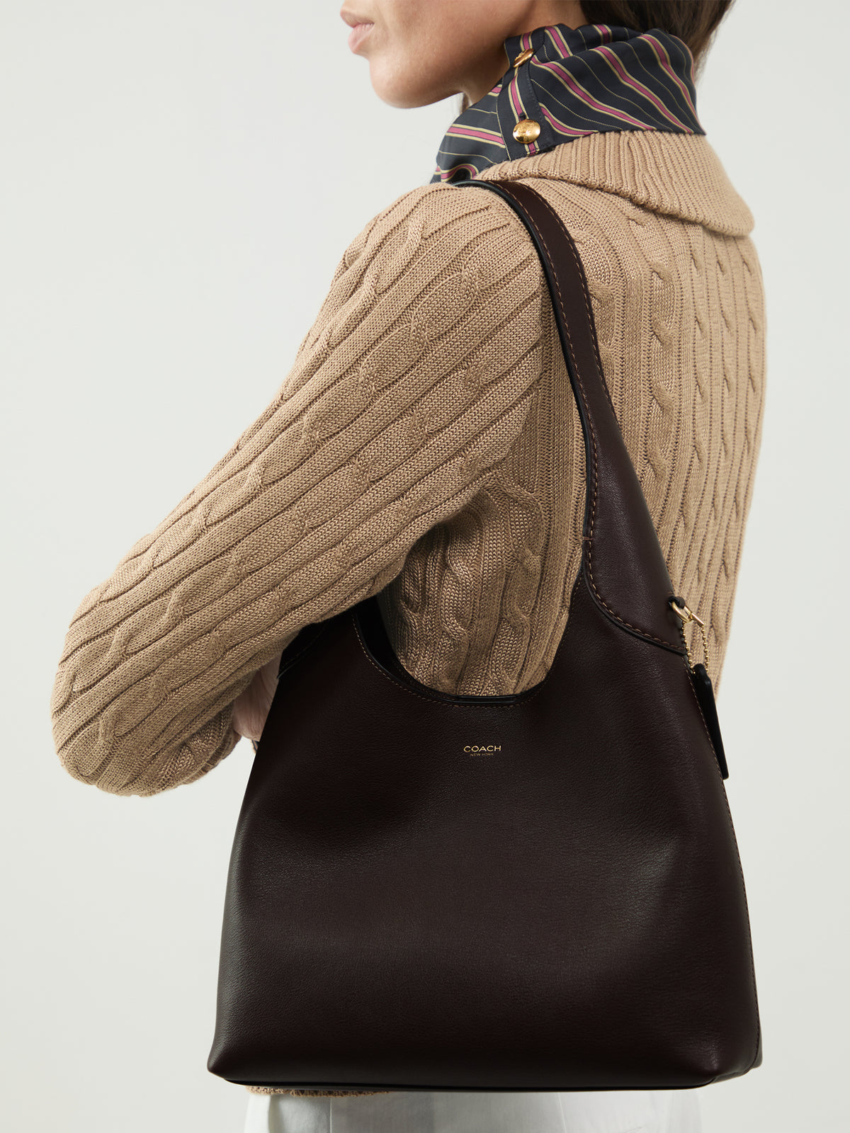 Brooklyn Leather Shoulder Bag 28 - Maple