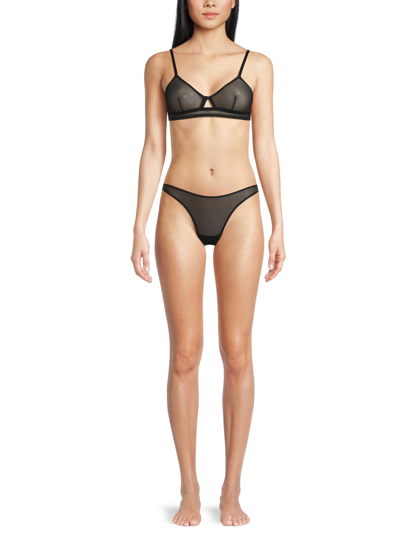 Mesh Cut-Out Triangle Bralette