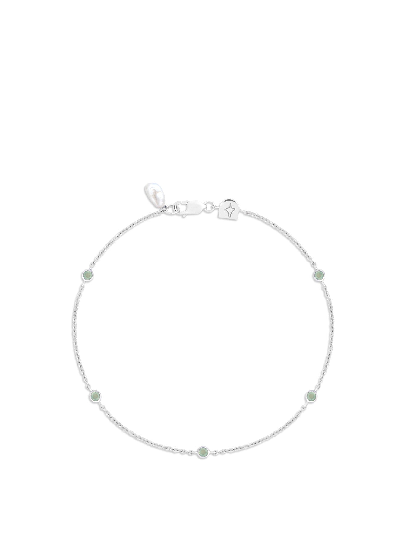 Stone and Pearl Charm Bracelet