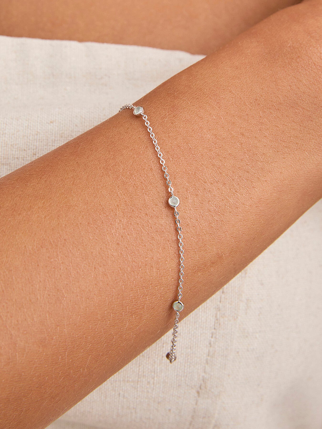 Stone and Pearl Charm Bracelet