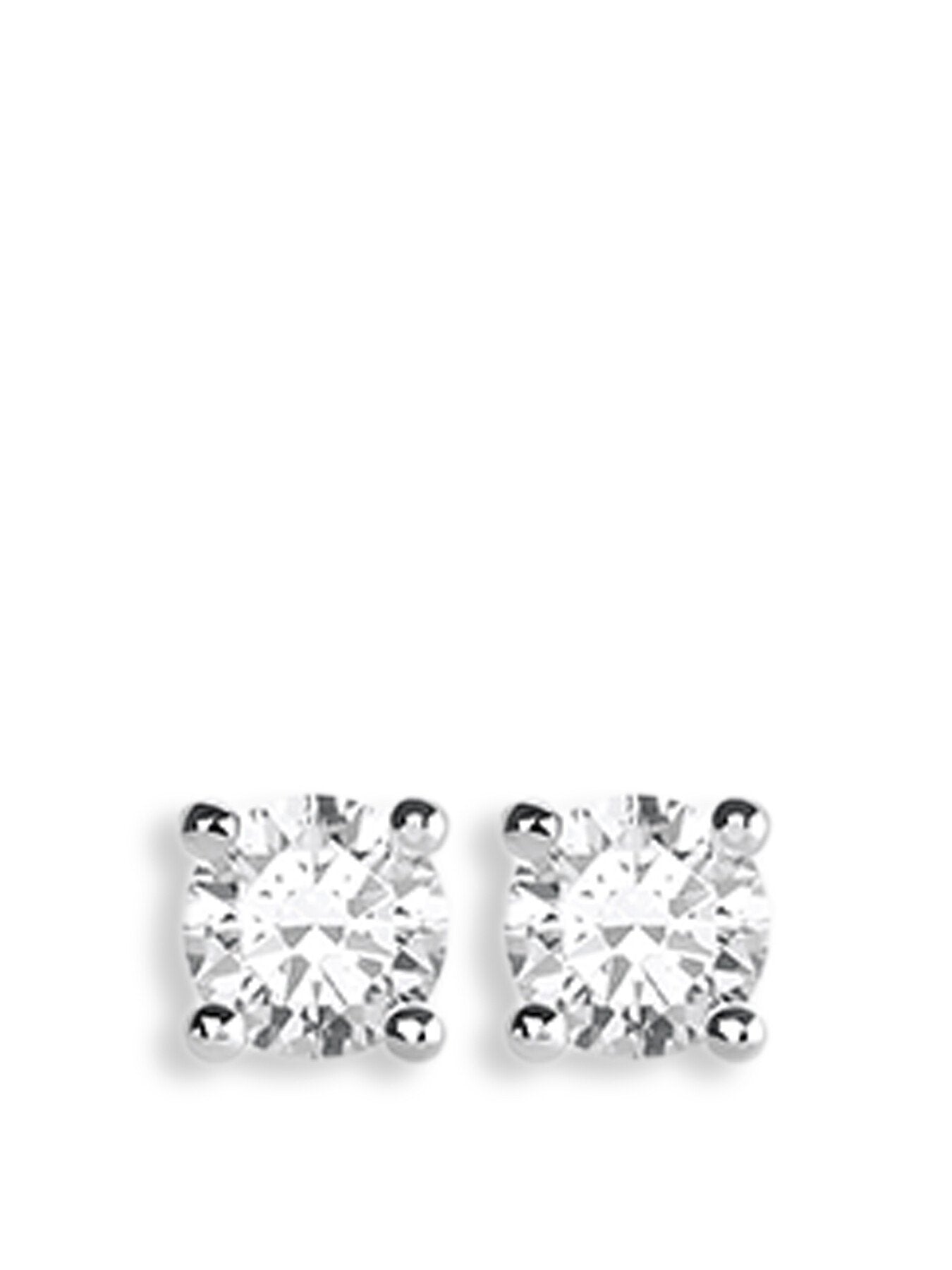 White Crystal Stud Earrings