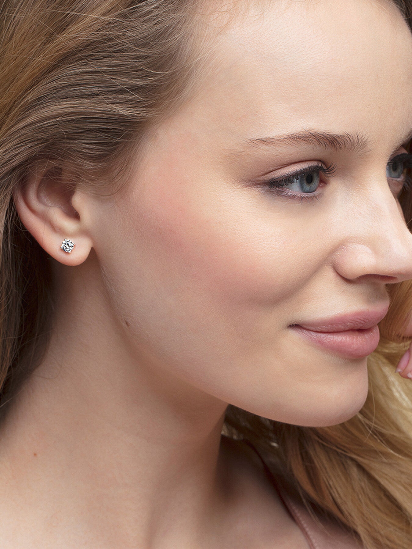 White Crystal Stud Earrings