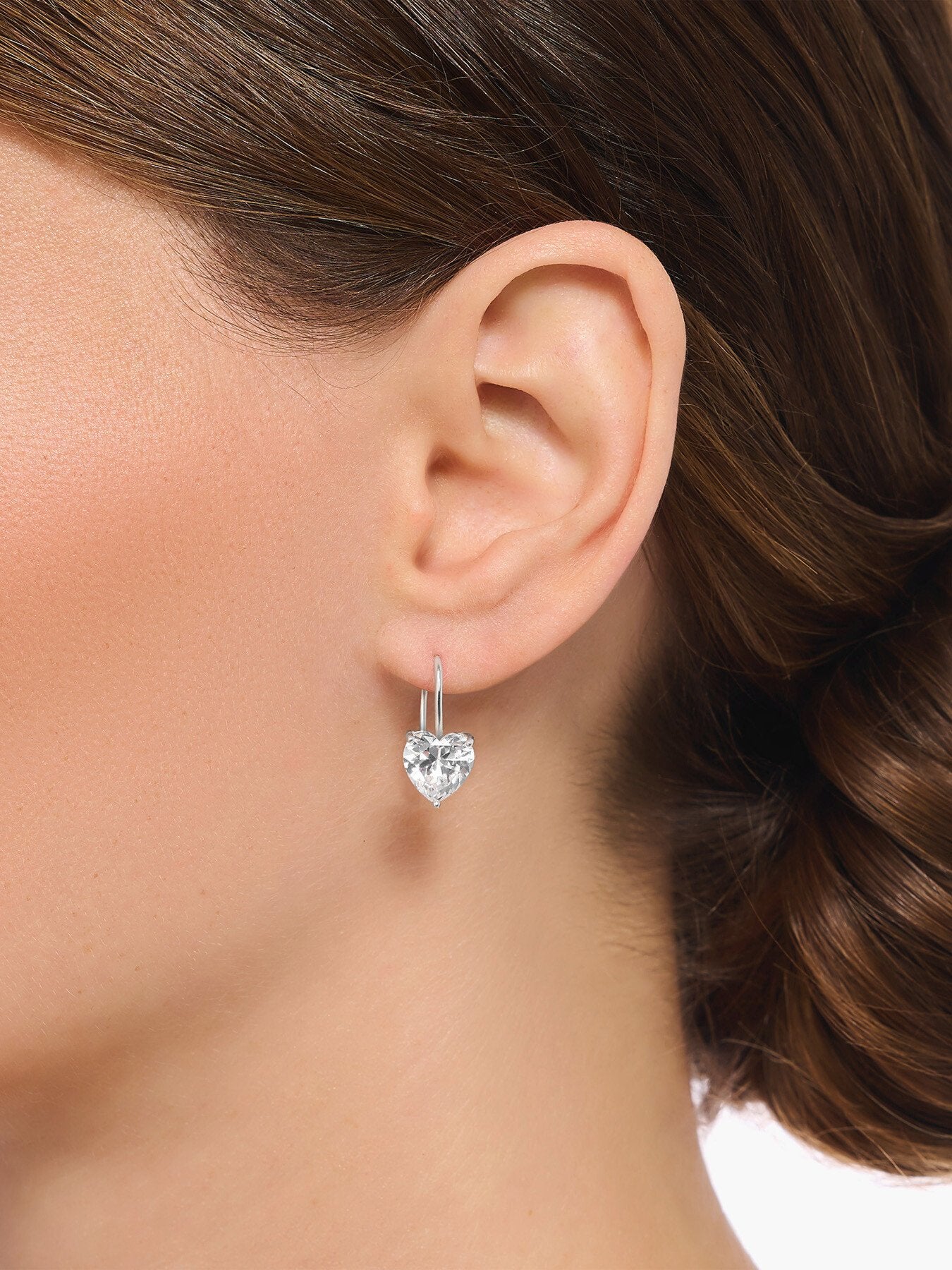 Heart Crystal Drop Earrings