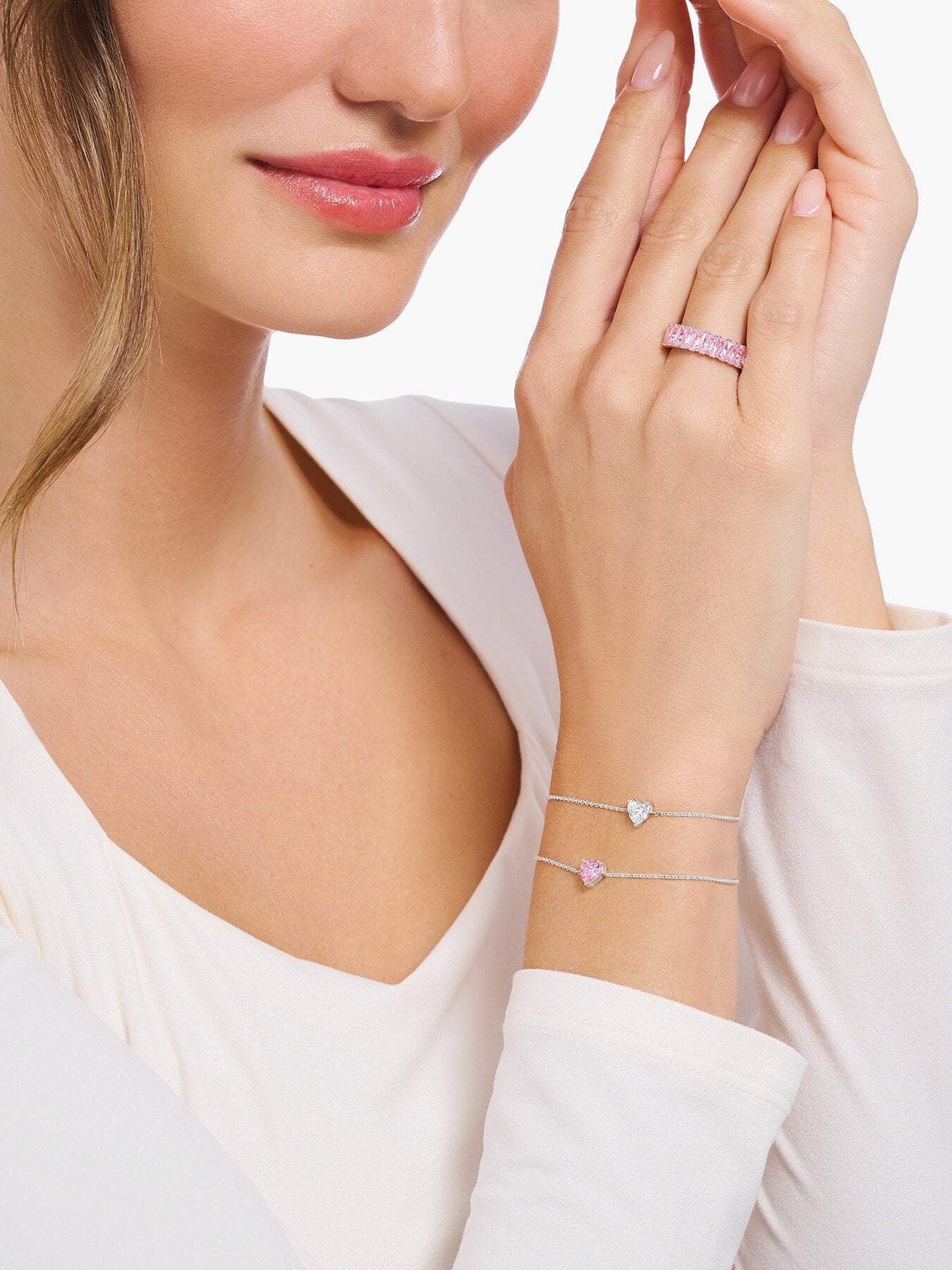 Heart Crystal Charm Bracelet