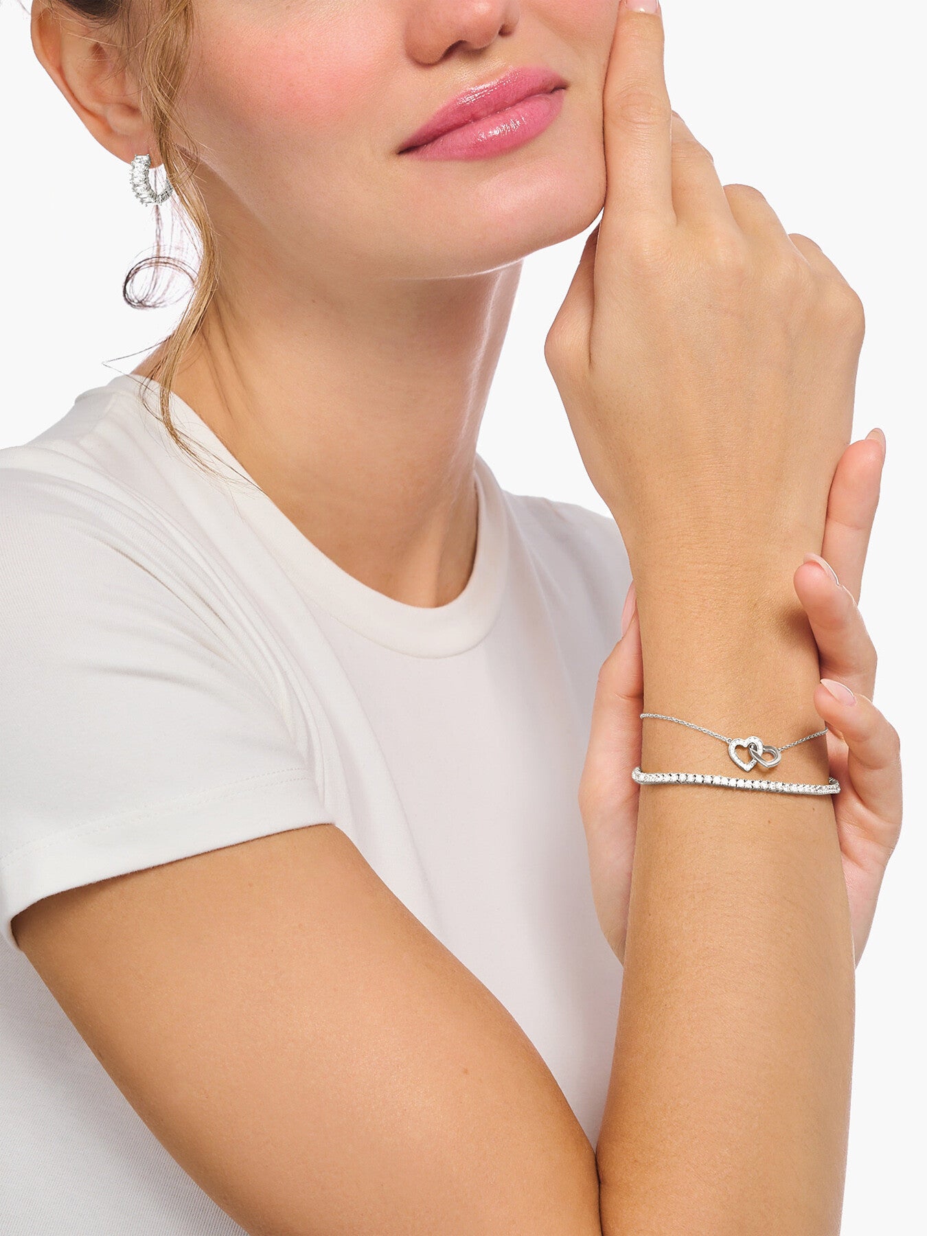 Interlocking Hearts Charm Bracelet