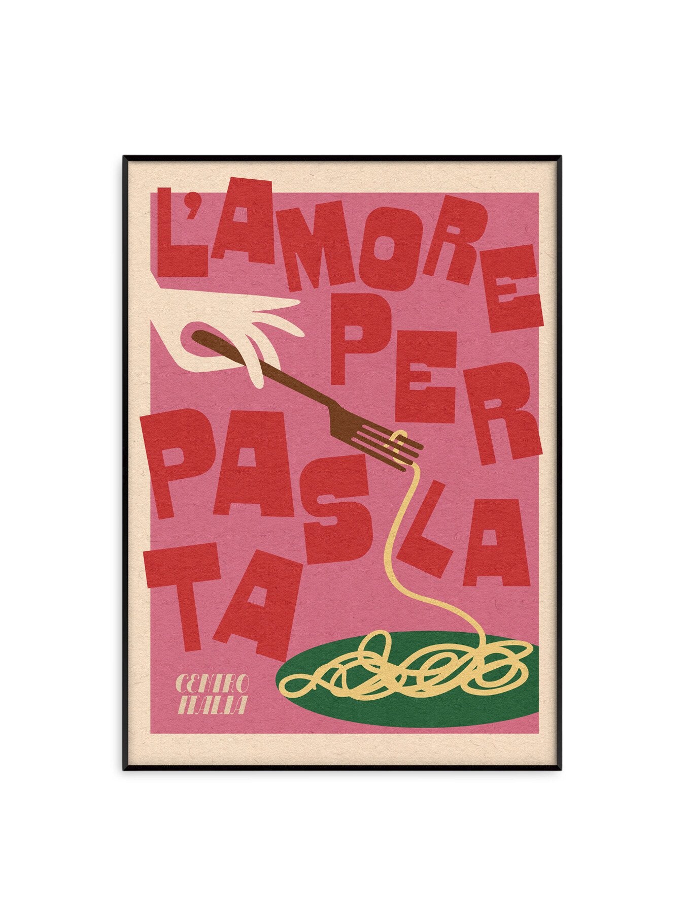 Pasta Love Pink A3 Print