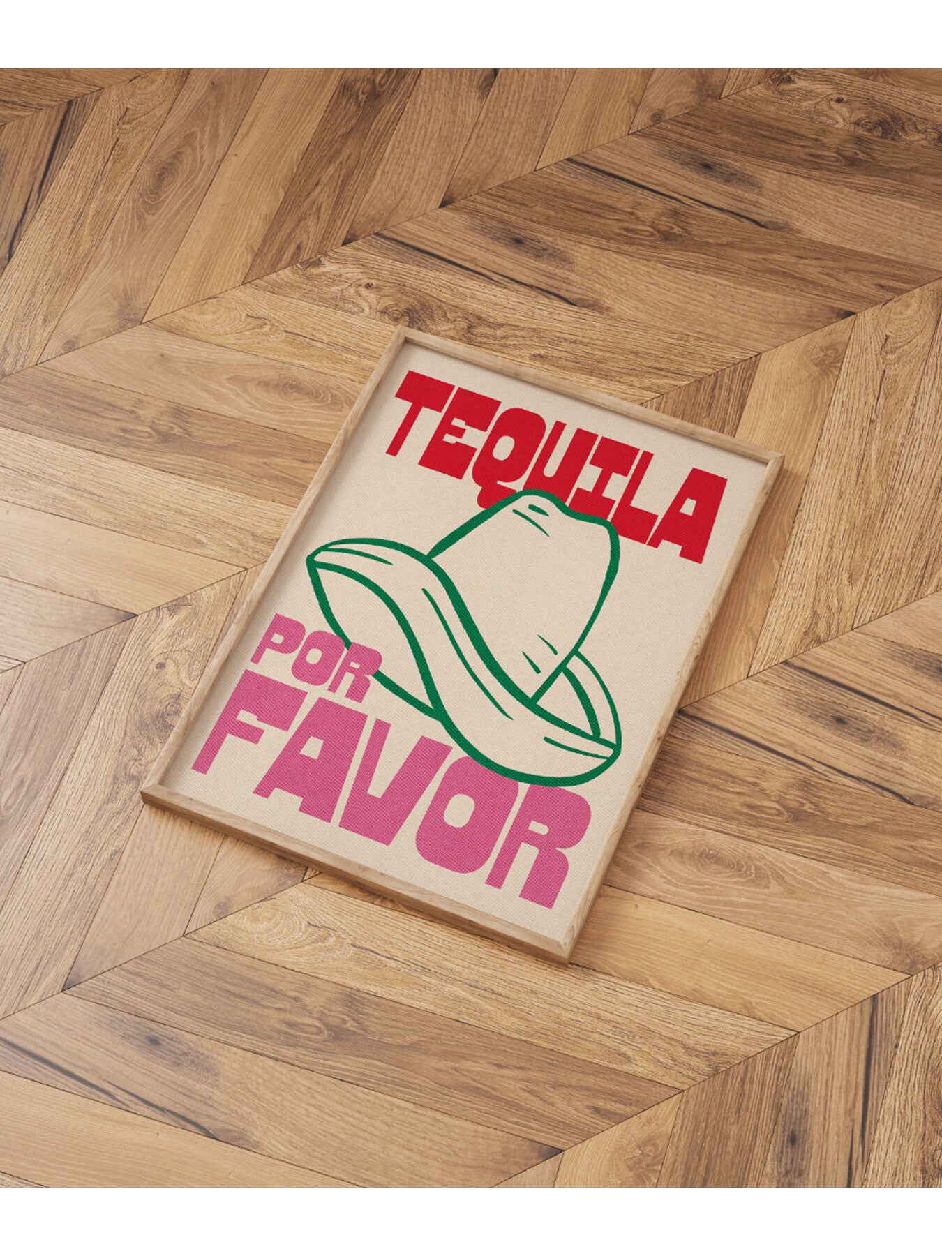 Tequila Print Pink Red Green A3 Print