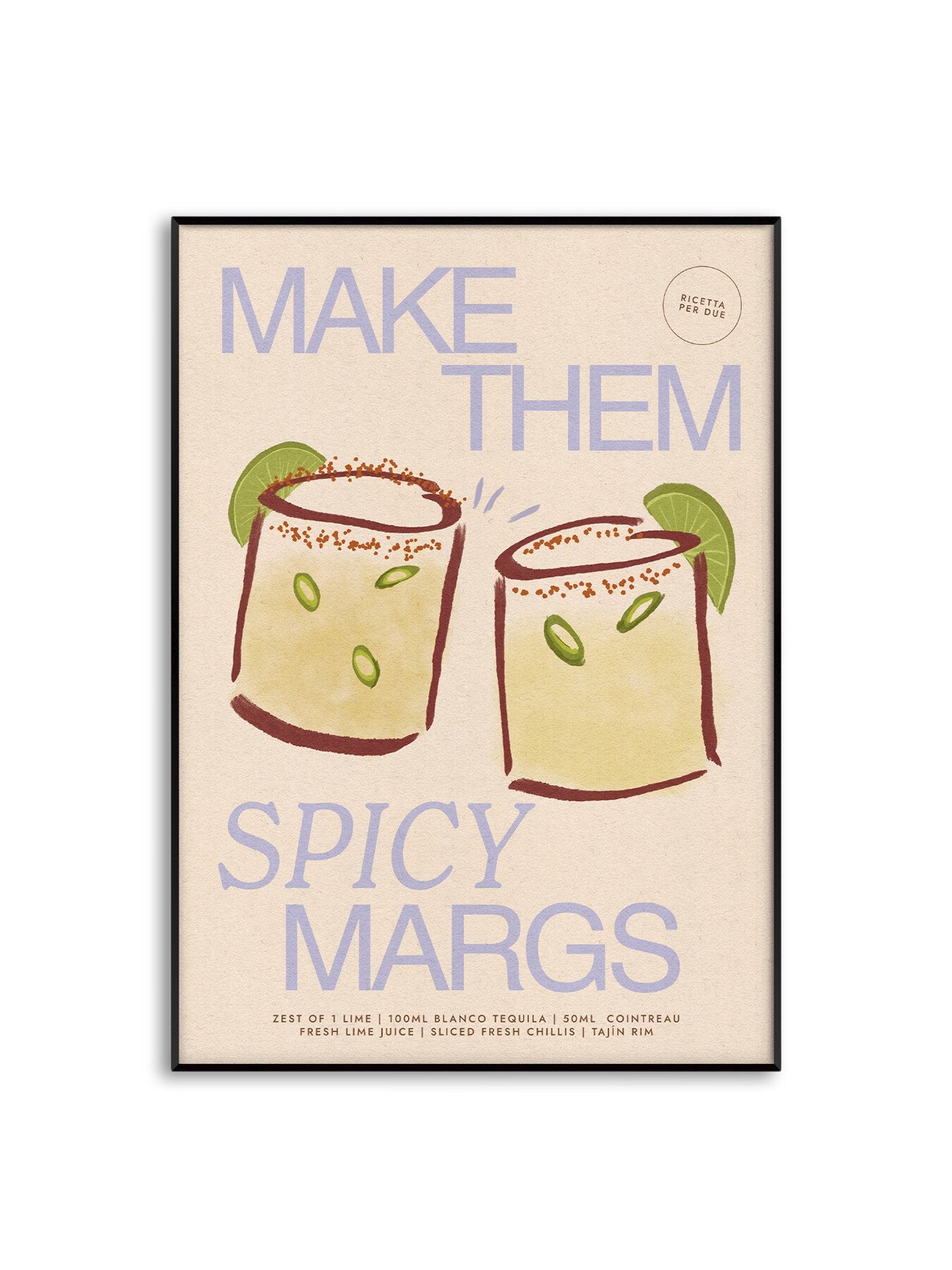 Spicy Margs Pink A3 Print