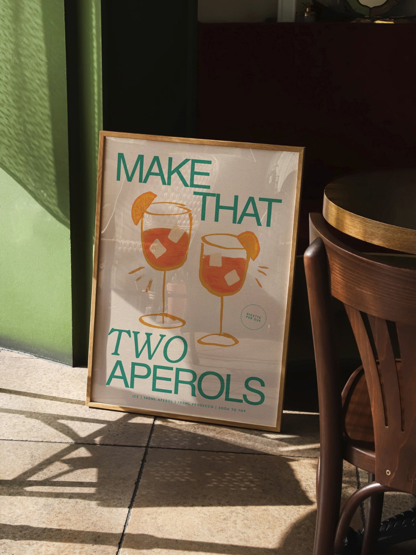 Aperol Teal A3 Print