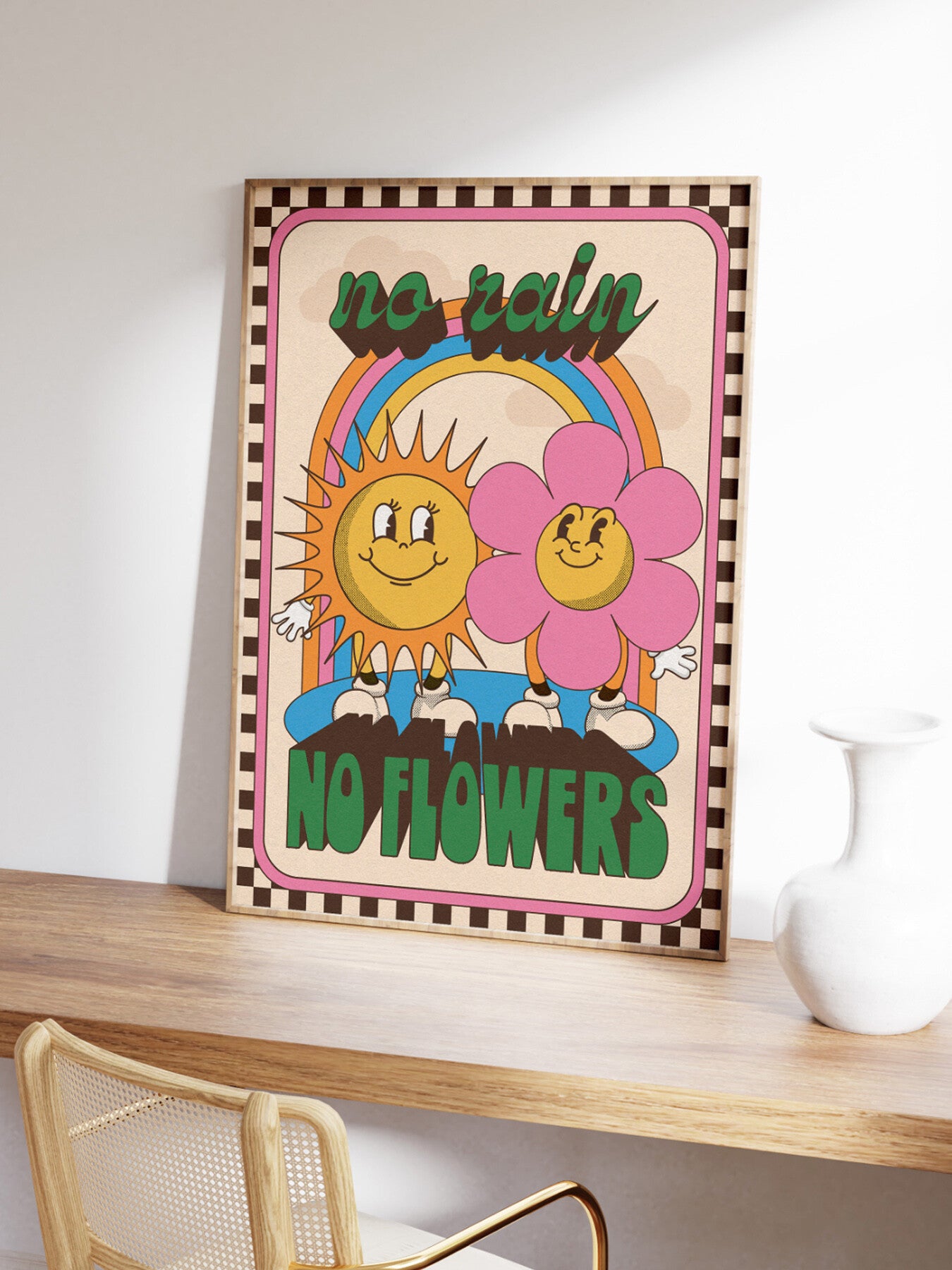 No Rain No Flowers A3 Print