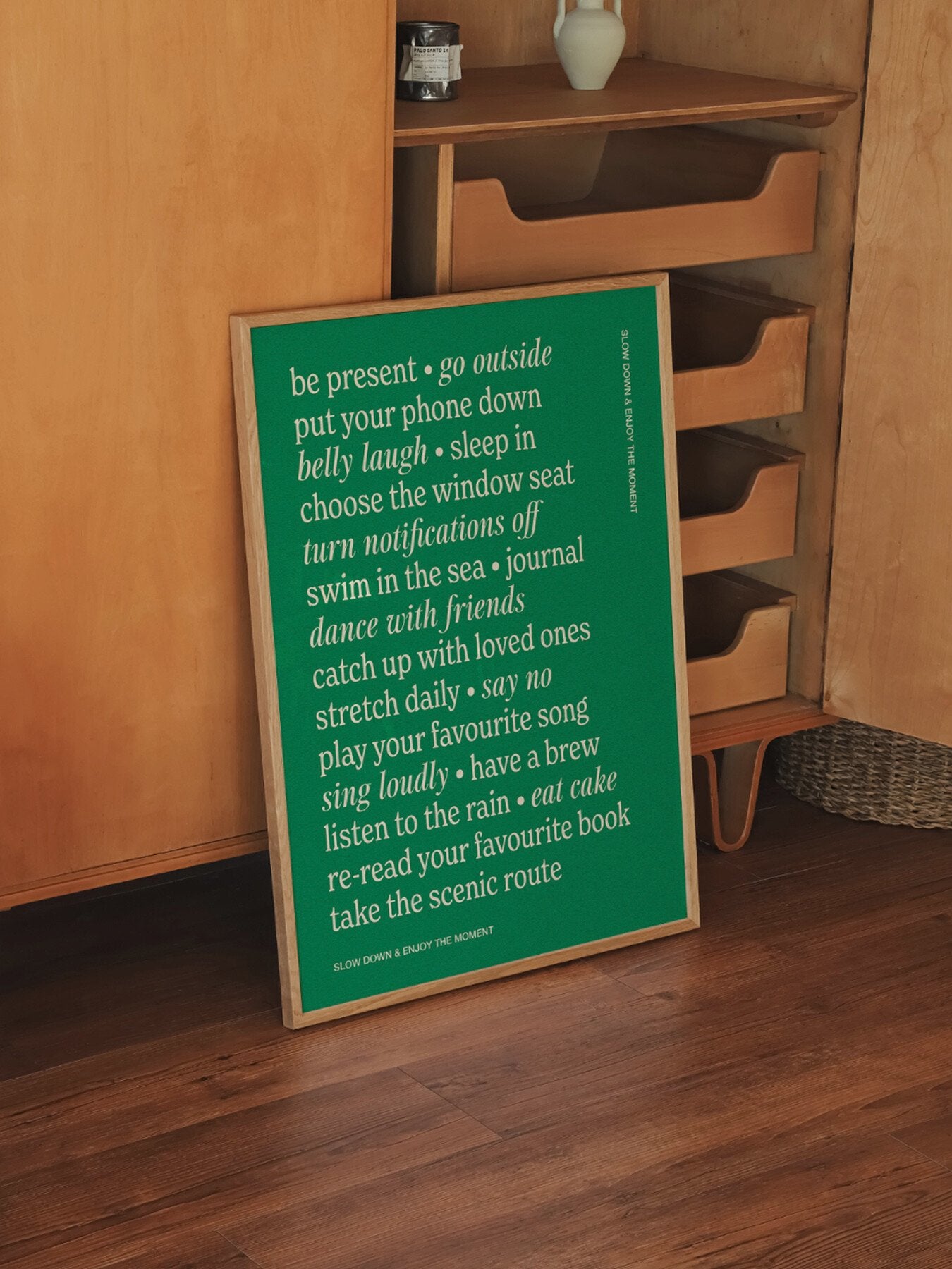 Slow Down Green A3 Print