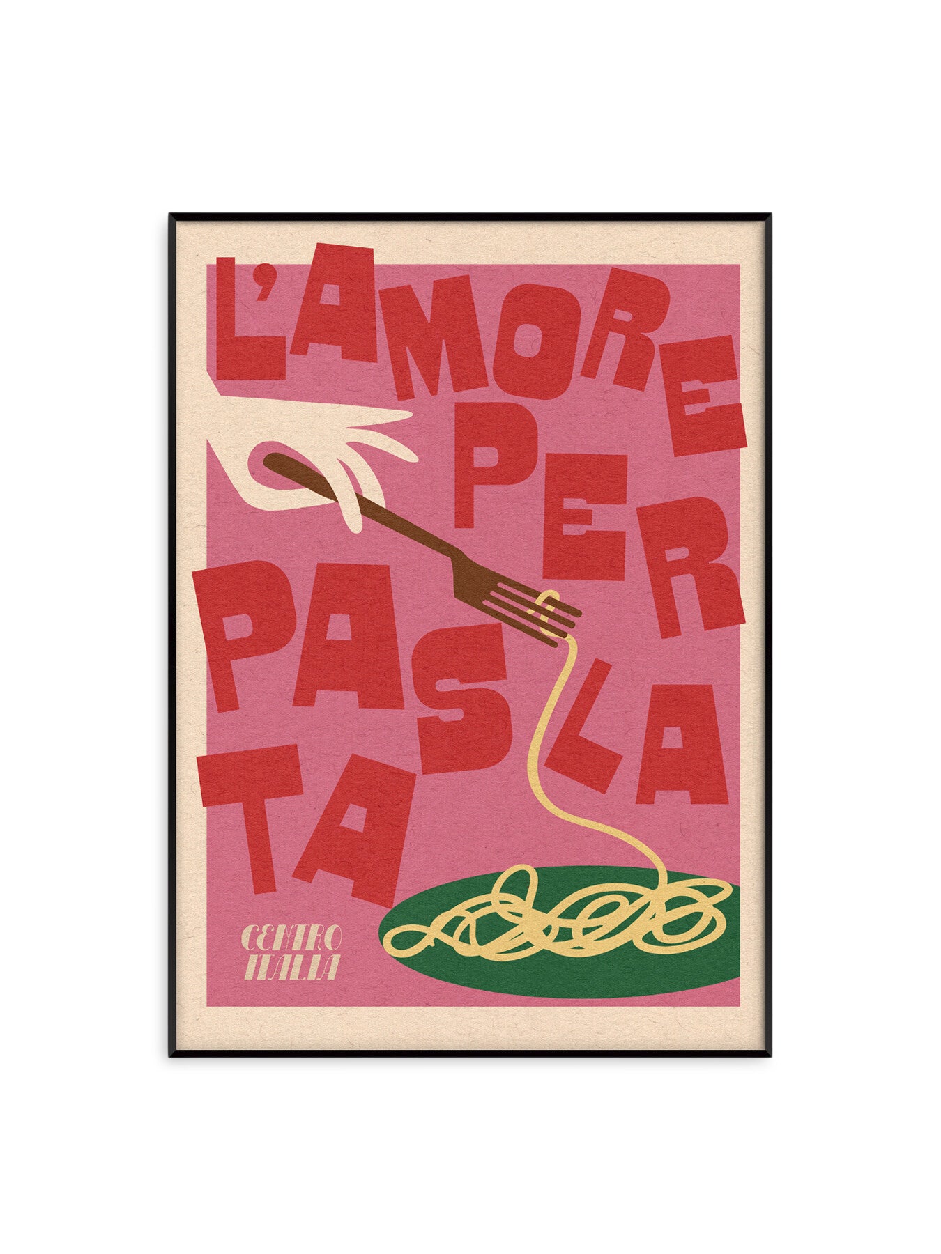 Pasta Love Pink A2 Print