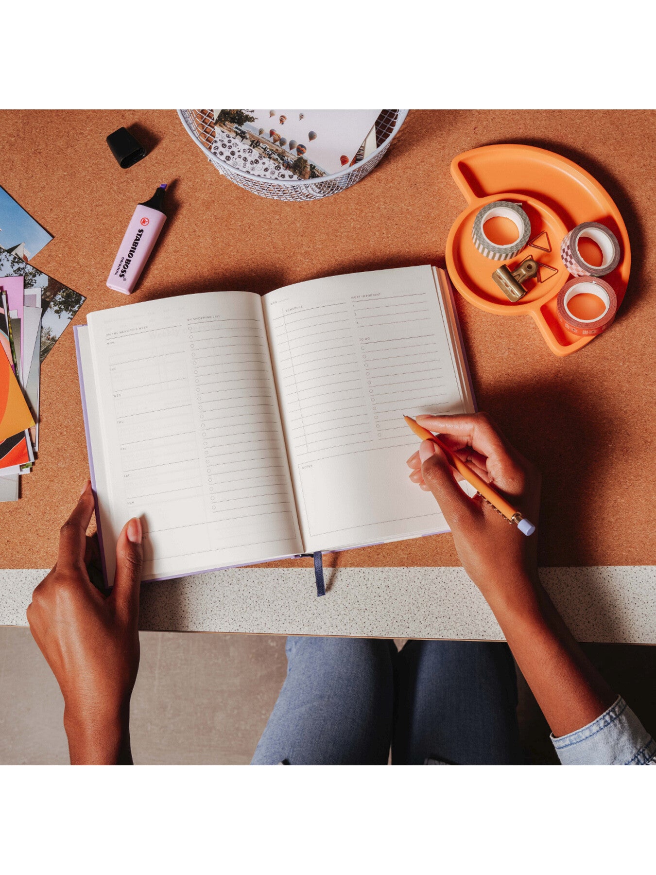 Colorblock Daily Planner Mustard