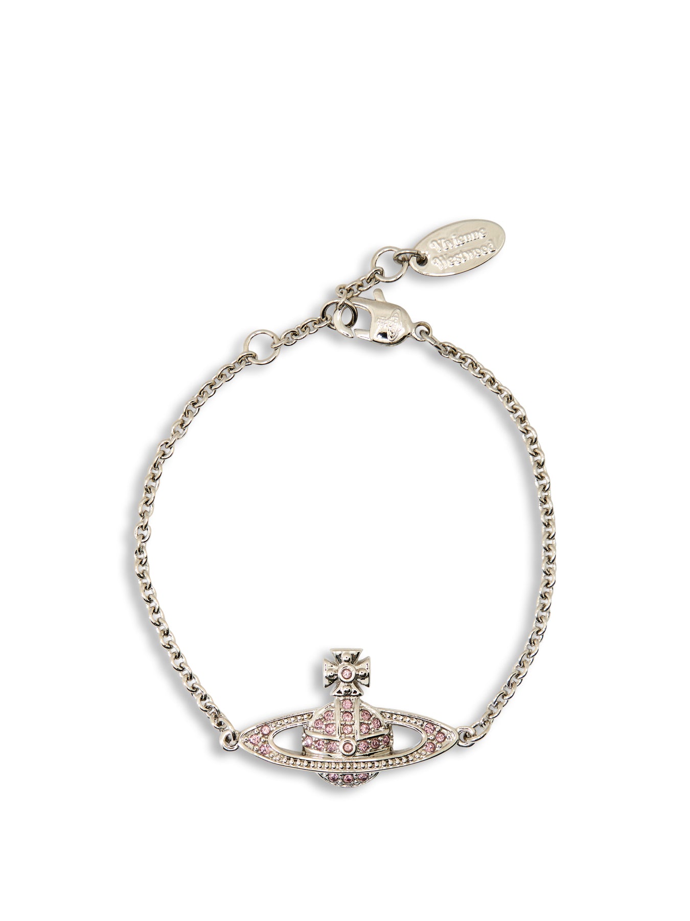 Mini Bas Relief Bracelet Platinum/White Opal Crystal