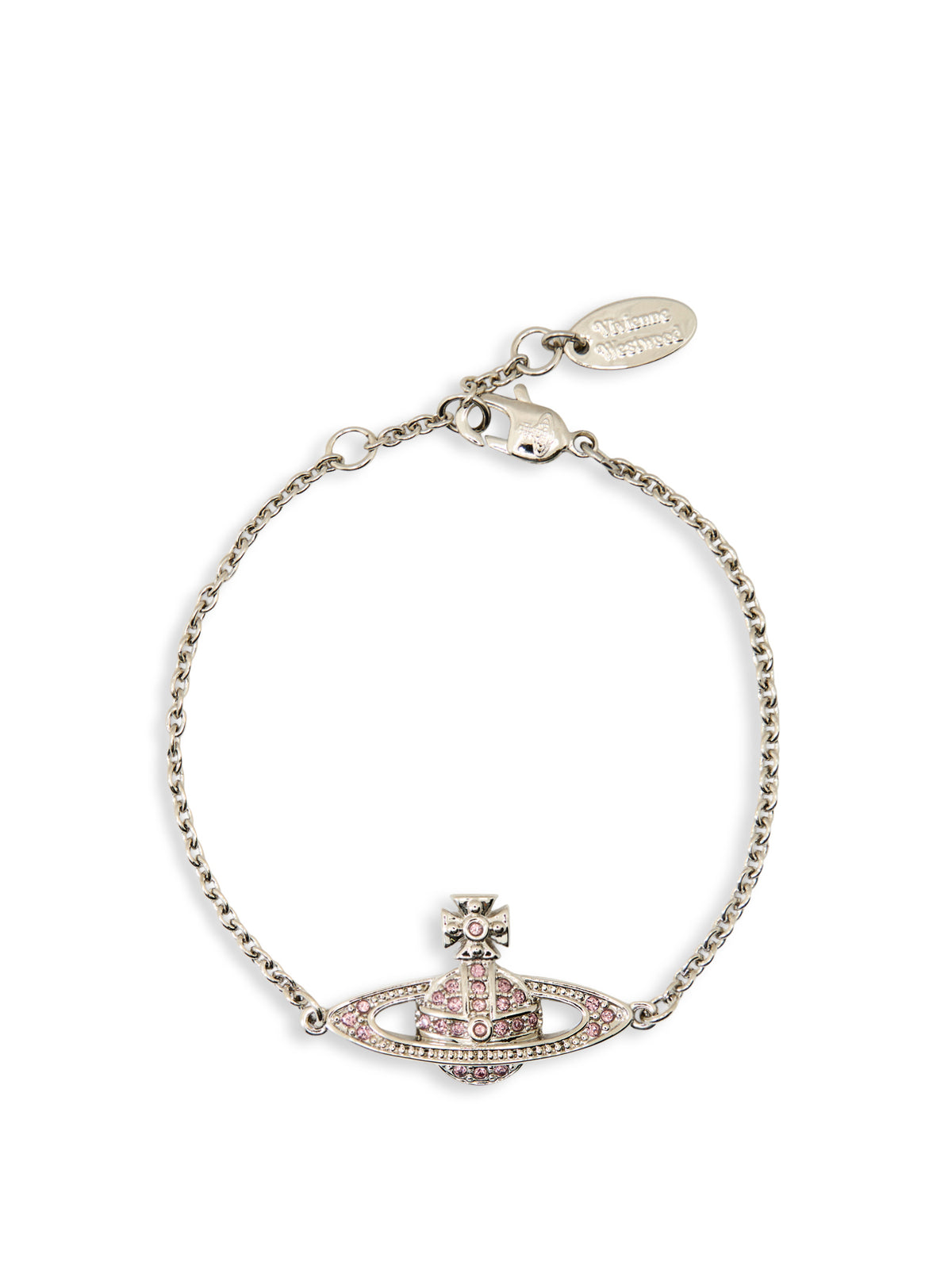 Mini Bas Relief Bracelet Platinum/White Opal Crystal