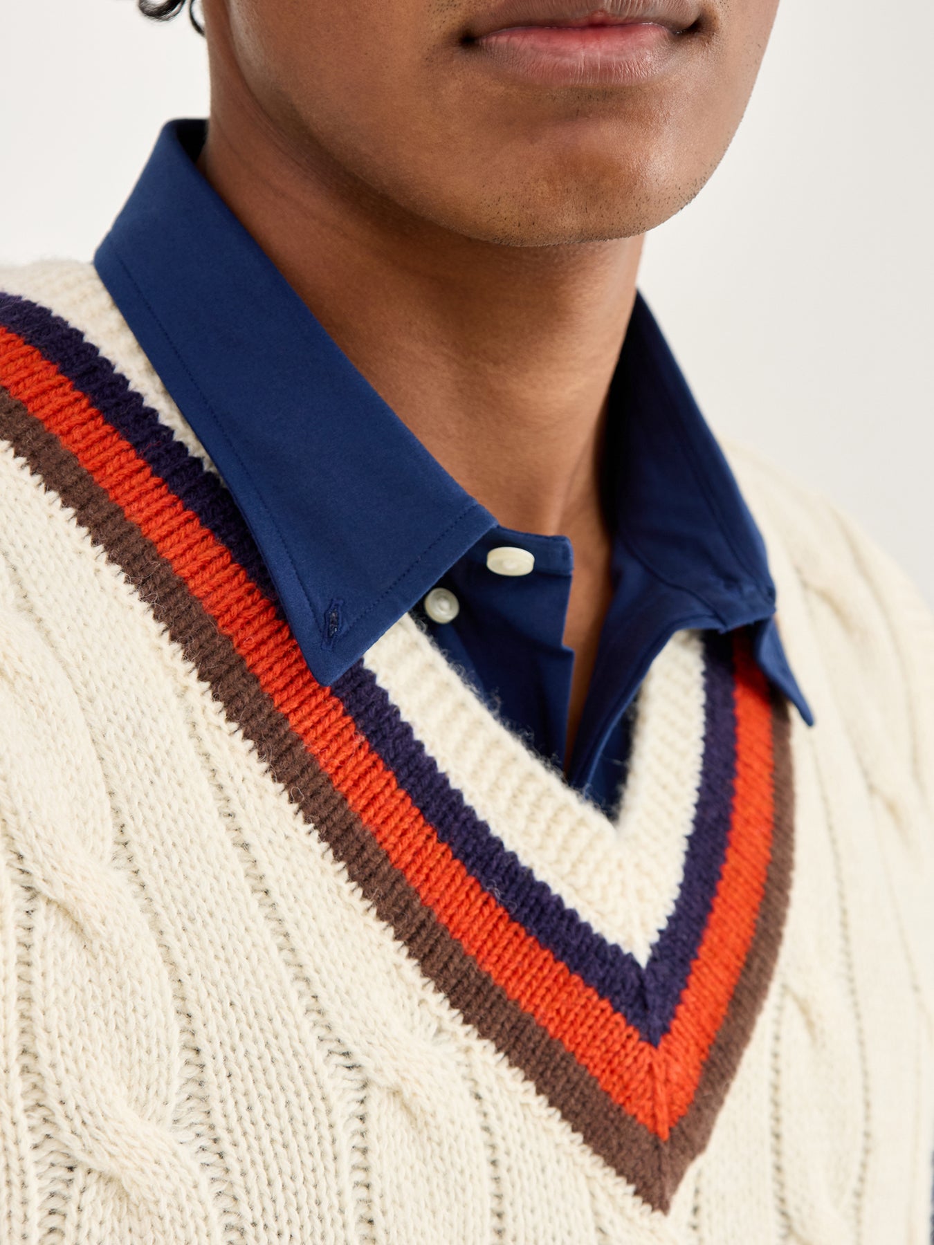 Slim Fit Stretch Poplin Shirt Newport Navy