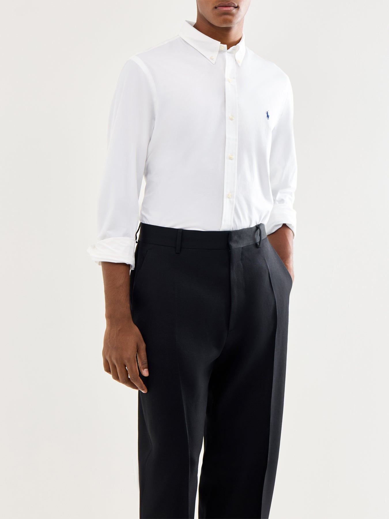 Slim Fit Stretch Poplin Shirt White