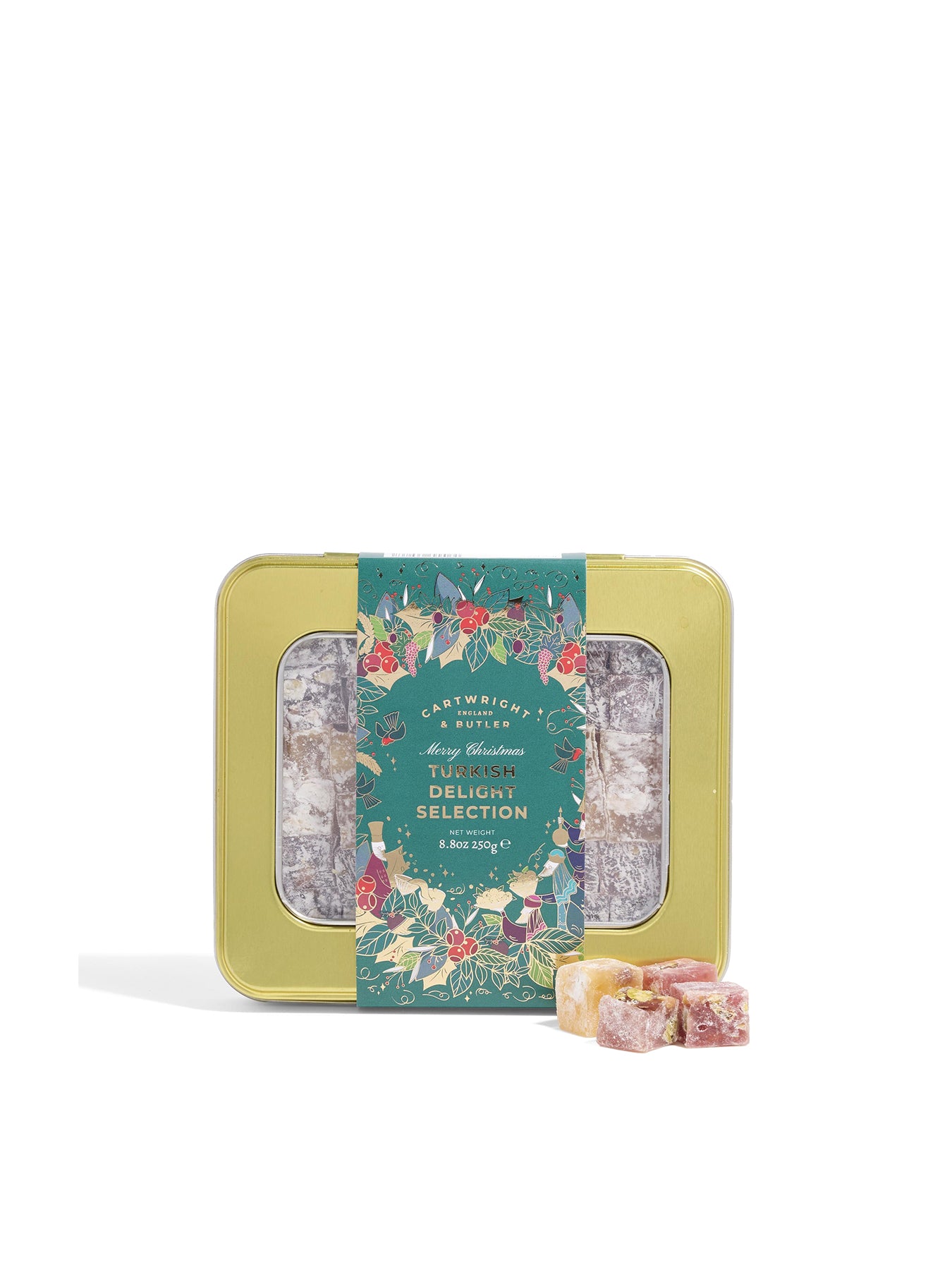 Merry Christmas Turkish Delight Selection in Tin