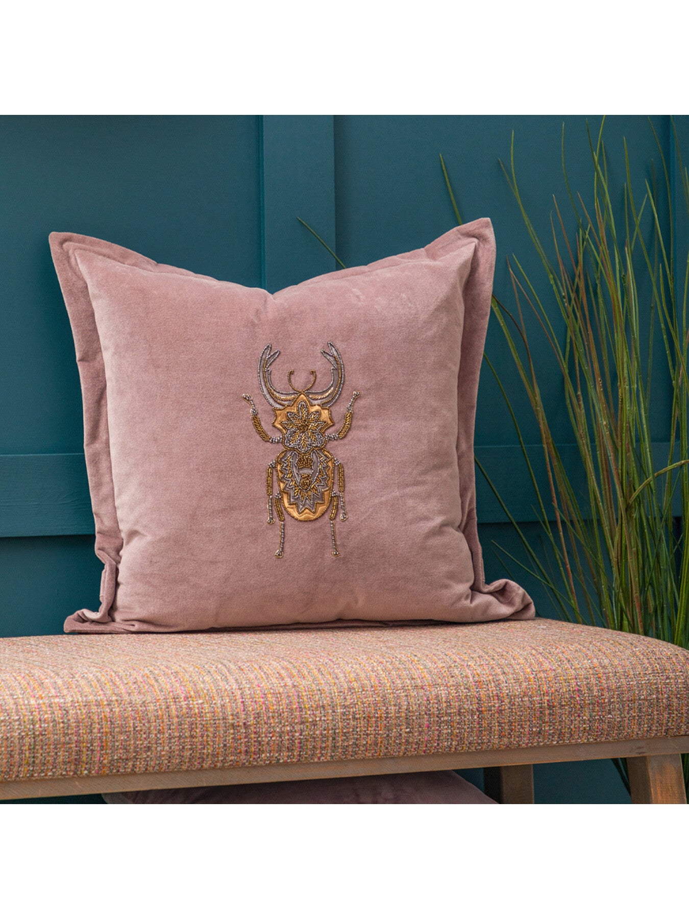 Bellatrix Embroidered Feather Cushion
