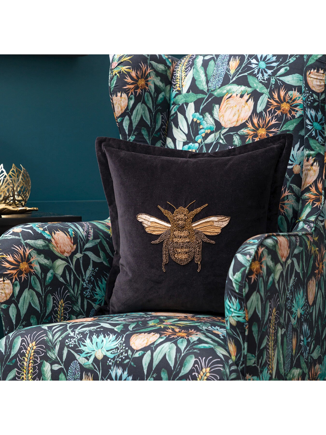 Layla Embroidered Feather Cushion