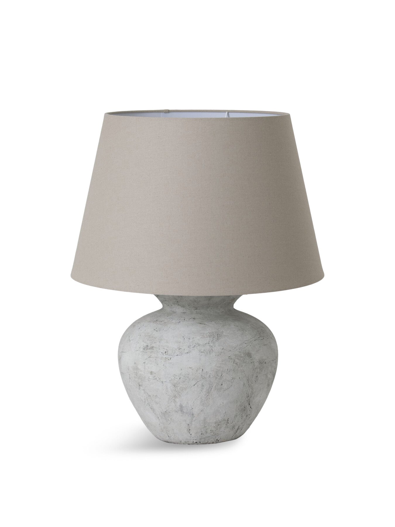 Darcy Antique Round Table Lamp with Linen Shade 60cm