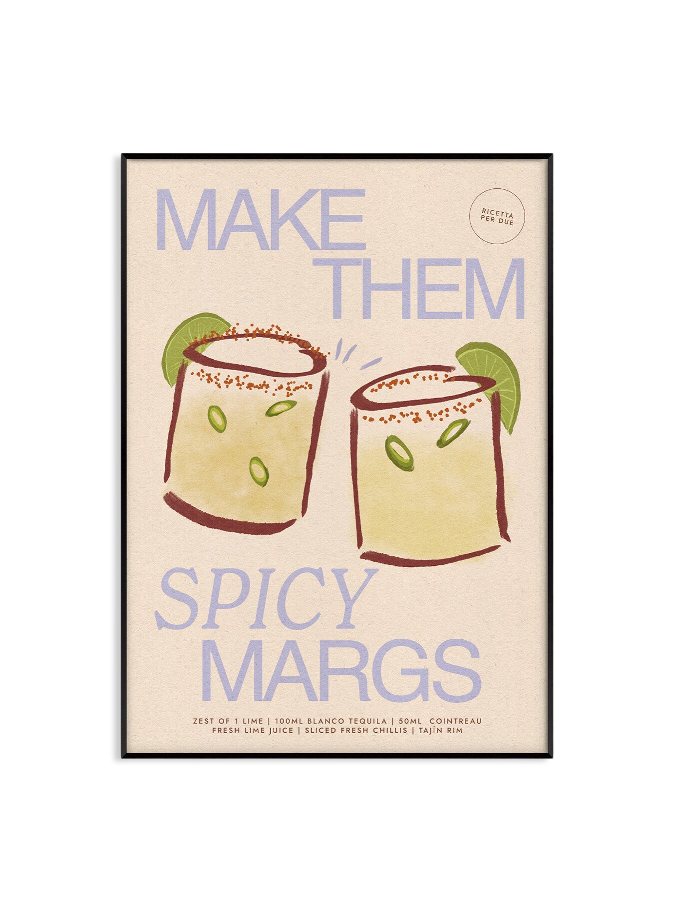 Spicy Margs Pink A3 Print
