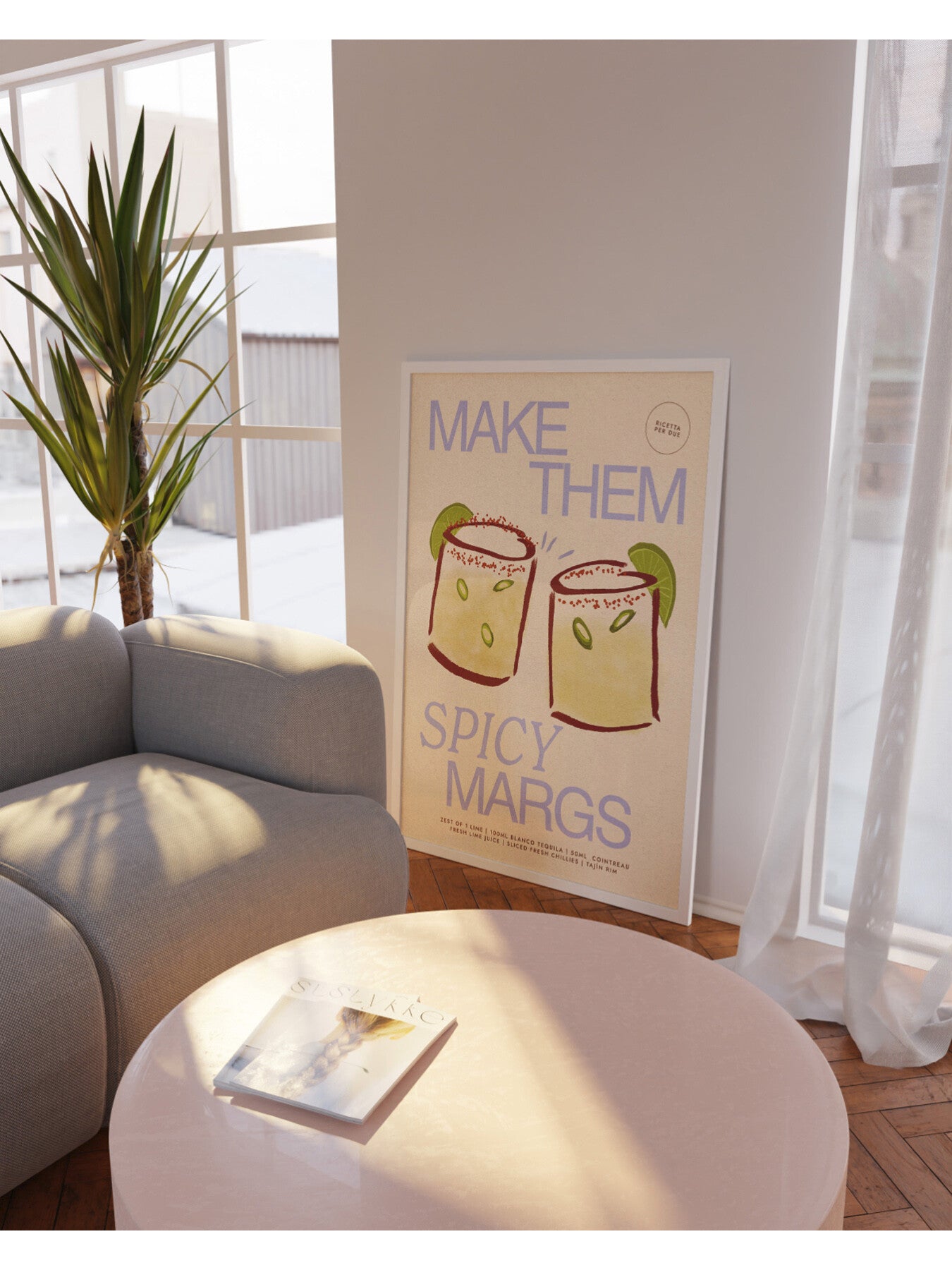 Spicy Margs Pink A3 Print