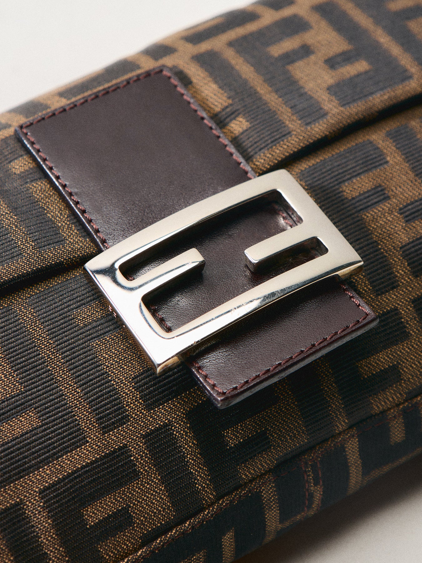 Vintage Fendi Zucca Baguette Bag Brown