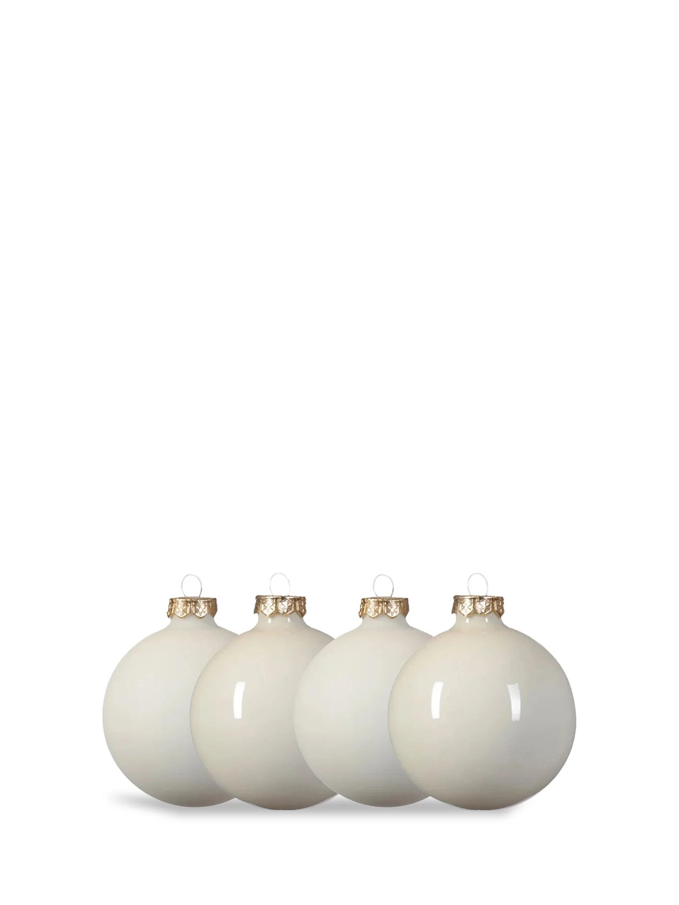 White Glass Mixed Finish Baubles Pack of 12