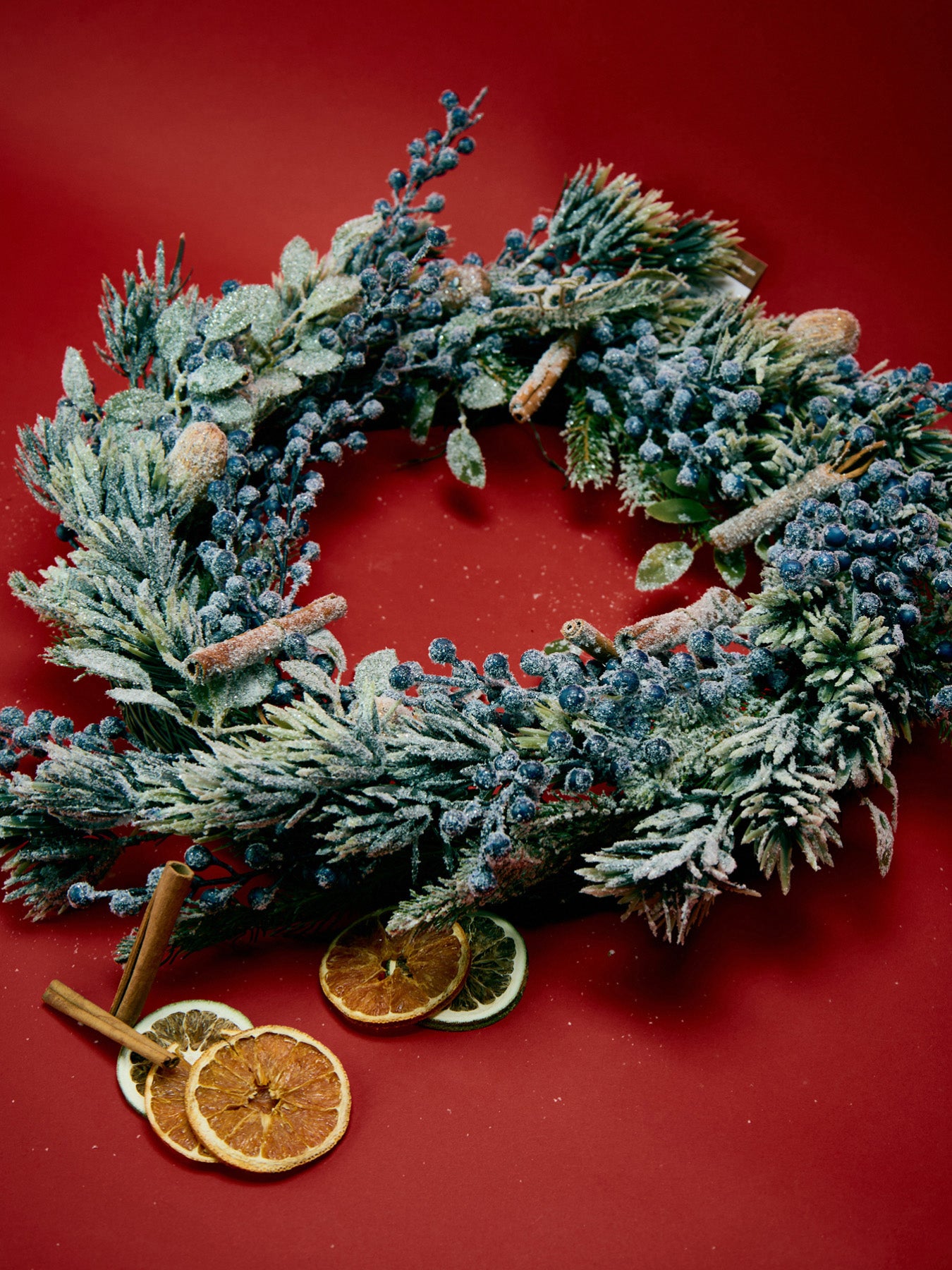 Berry Wreath Frosted Blue Berries Indoor