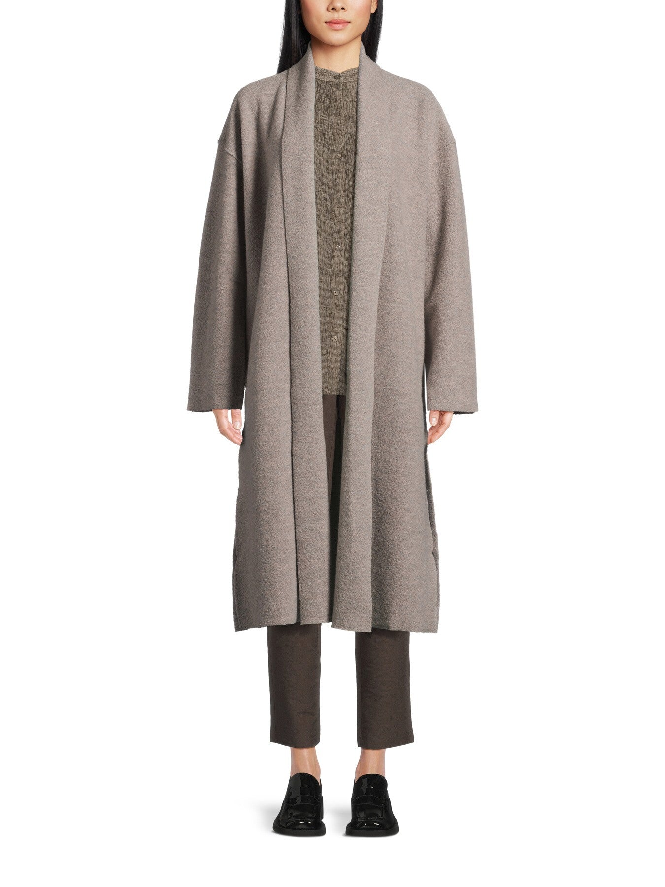 High Collar Regenerative Wool Coat