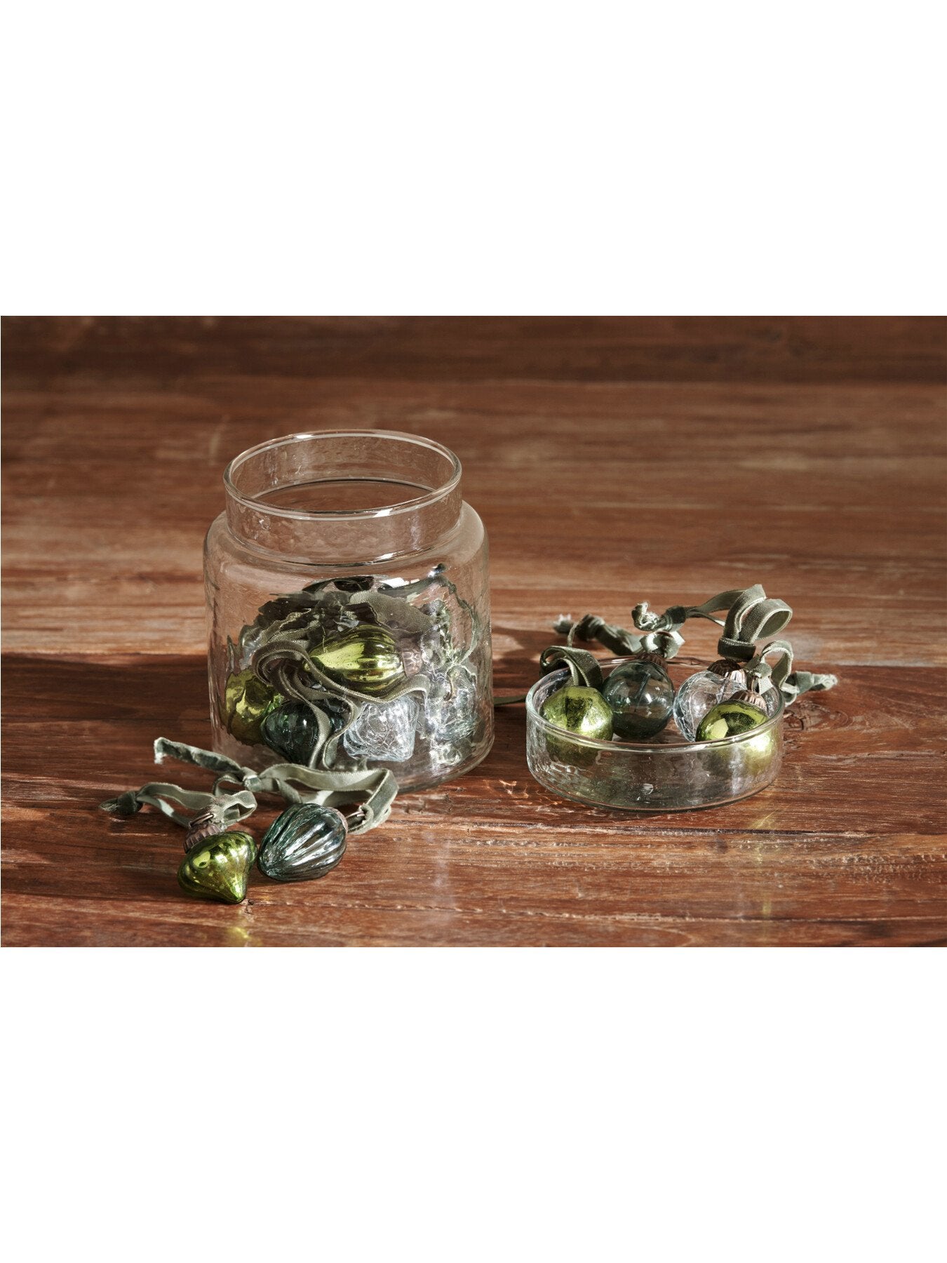 Adisa Mixed Green & Clear Bauble Jar Pack of 16