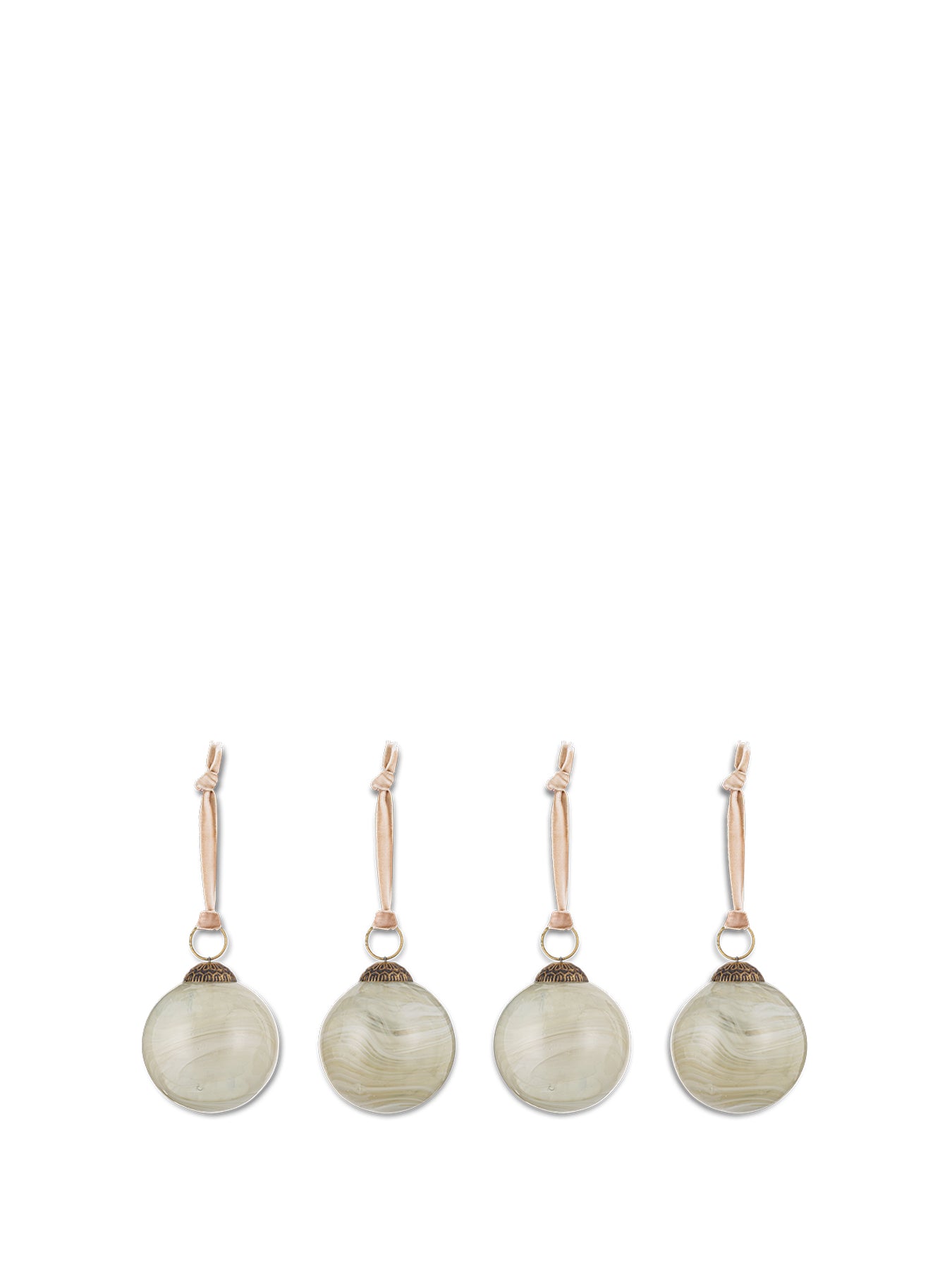 Natural Glass Baubles Pack of 4