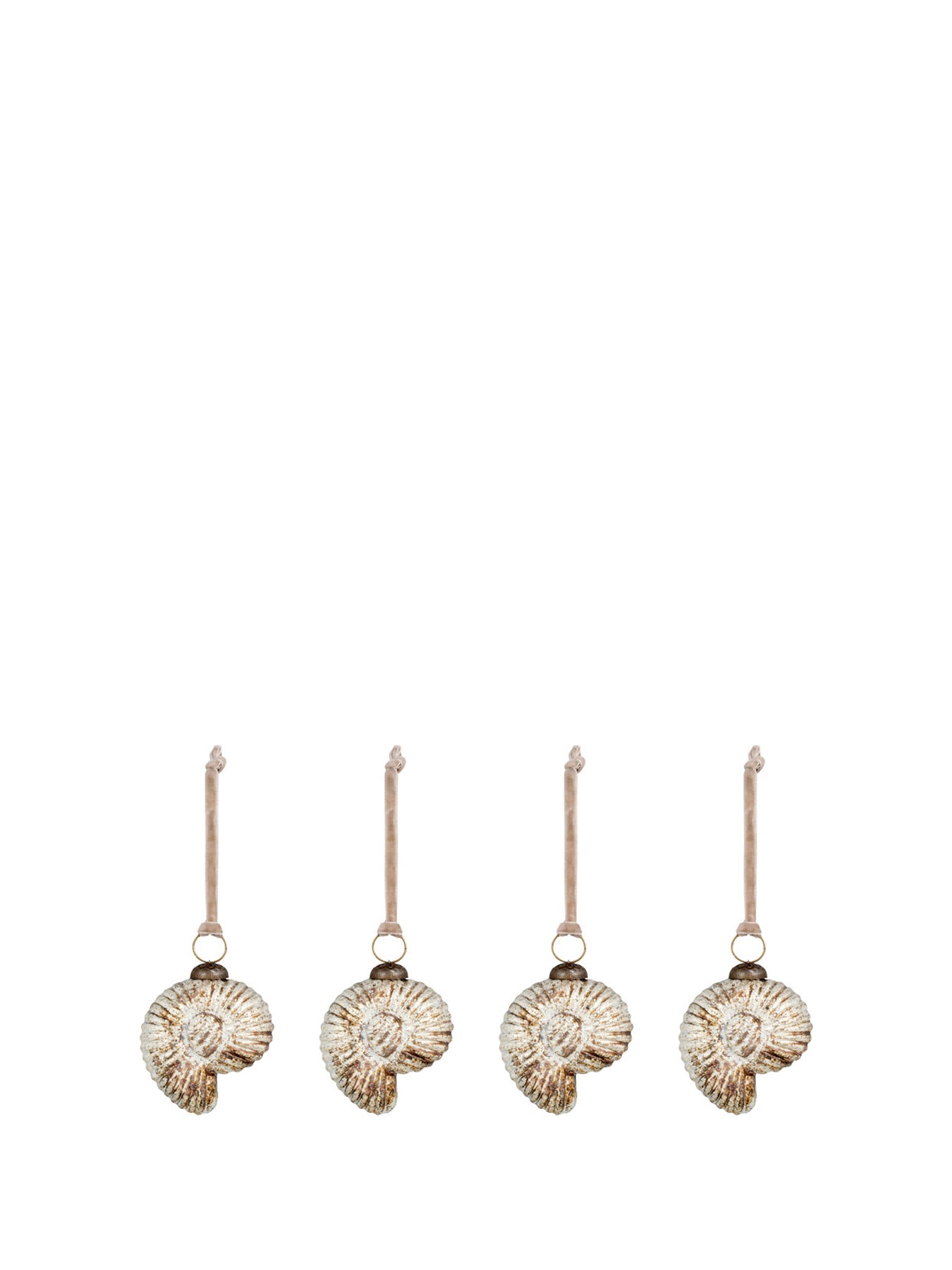 Sachin Rustic Gold Shell Baubles Pack of 4