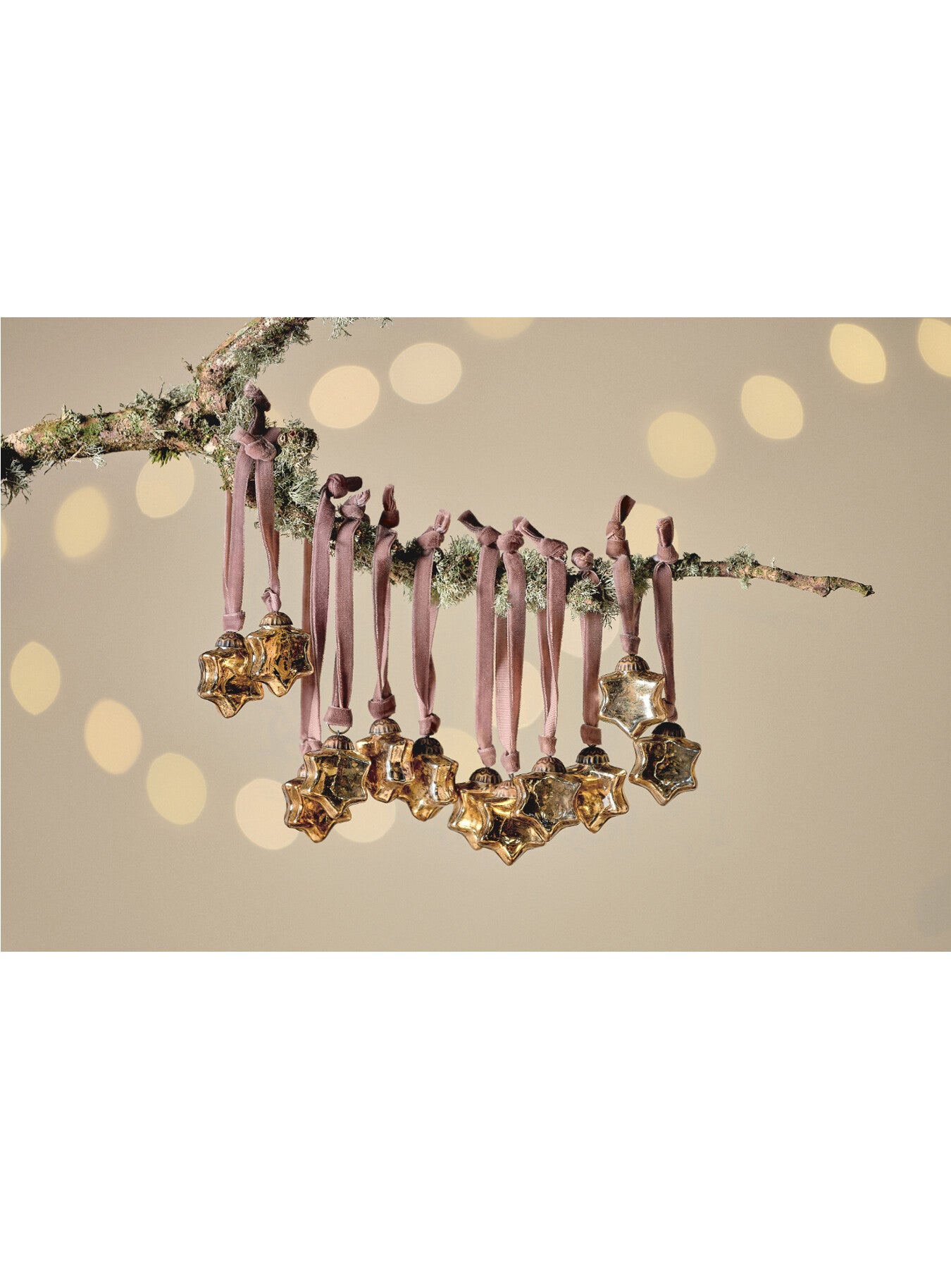Sardi Gold Star Baubles Pack of 12
